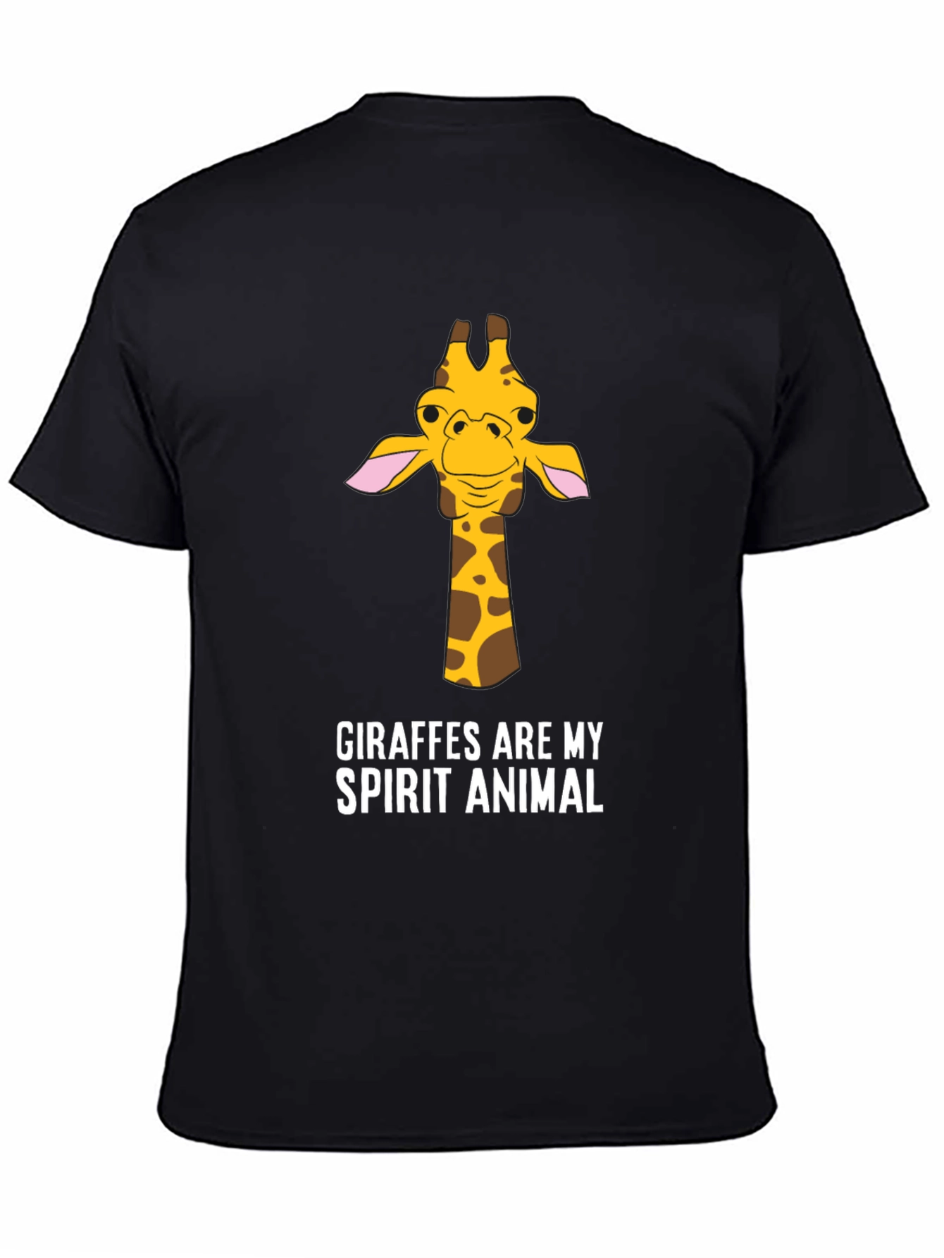 Giraffe Spirit Animal Graphic Tee - Black Cotton T-Shirt