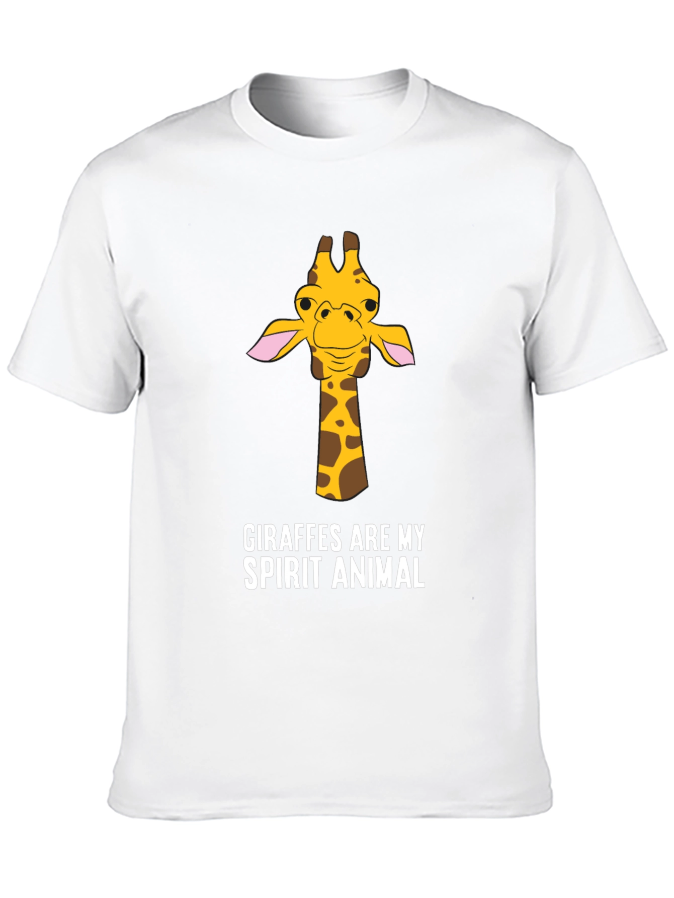 Giraffe Spirit Animal Graphic Tee - Black Cotton T-Shirt