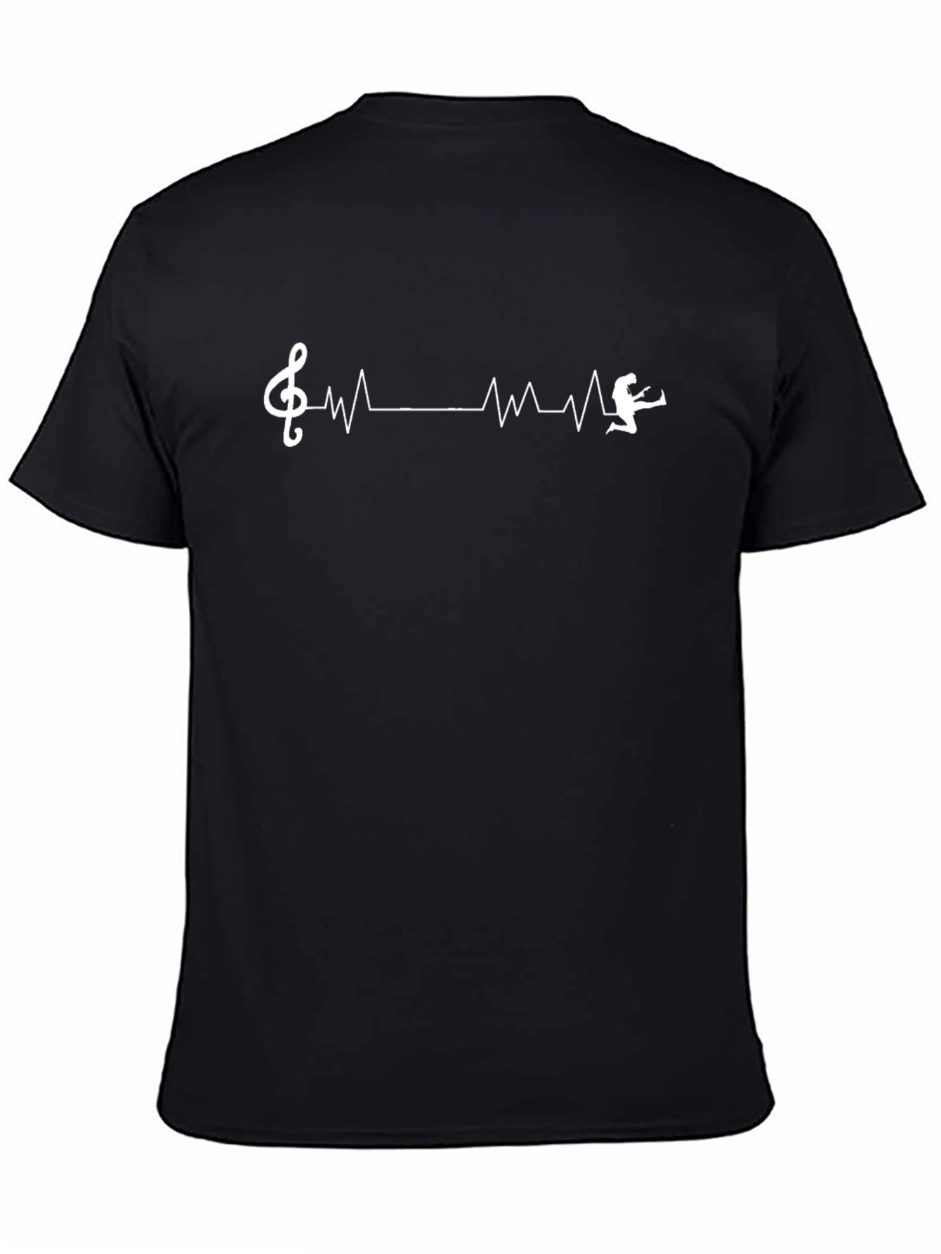 Music Lovers Heartbeat T-Shirt - Black