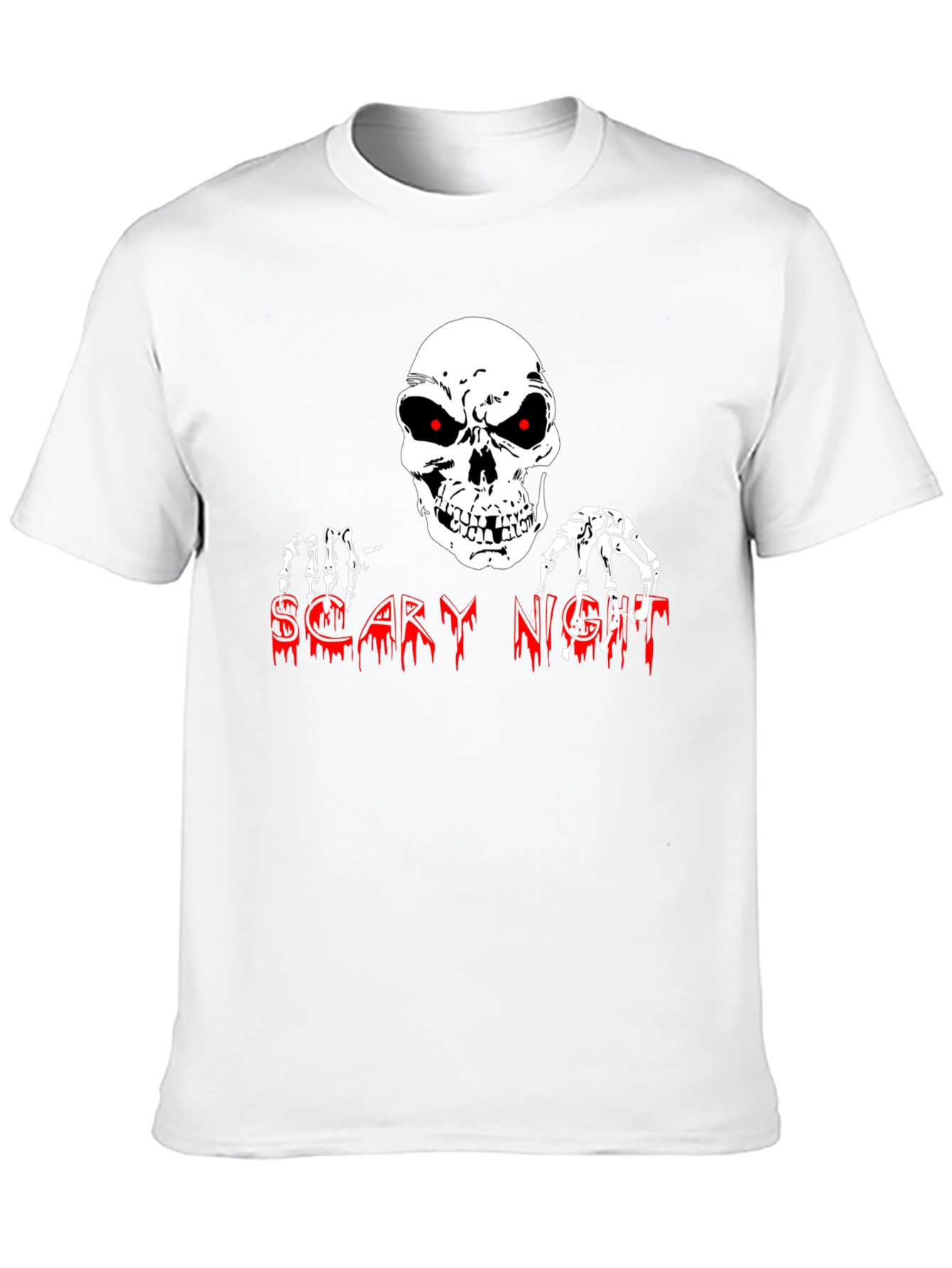 Scary Night Skeleton Graphic Tee - Halloween Shirt