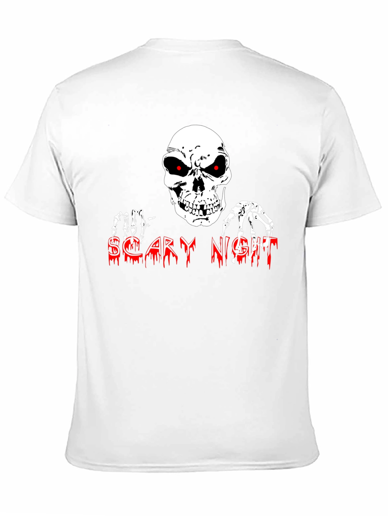 Scary Night Skeleton Graphic Tee - Halloween Shirt
