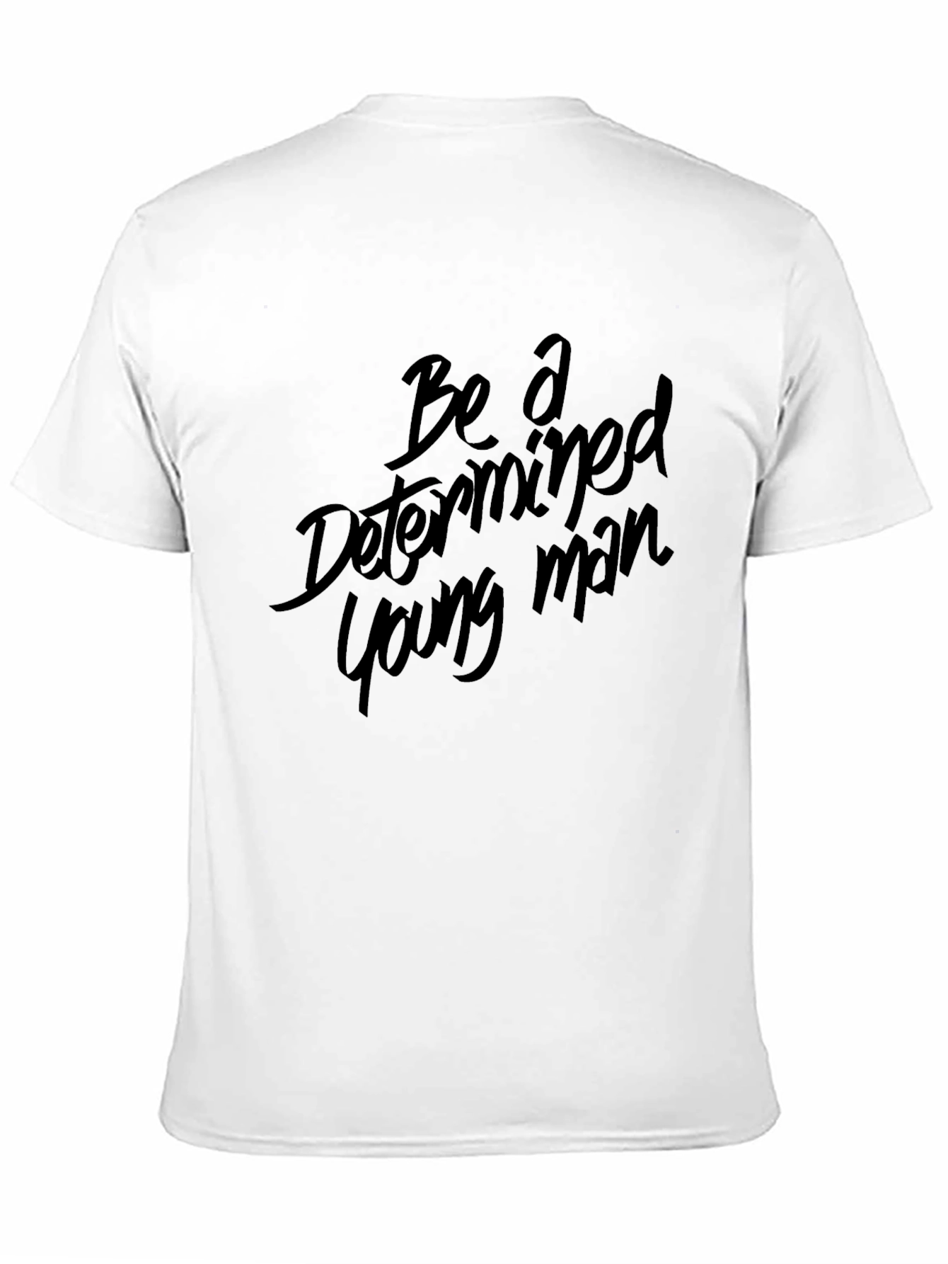 Determined Young Man Black Graphic Tee