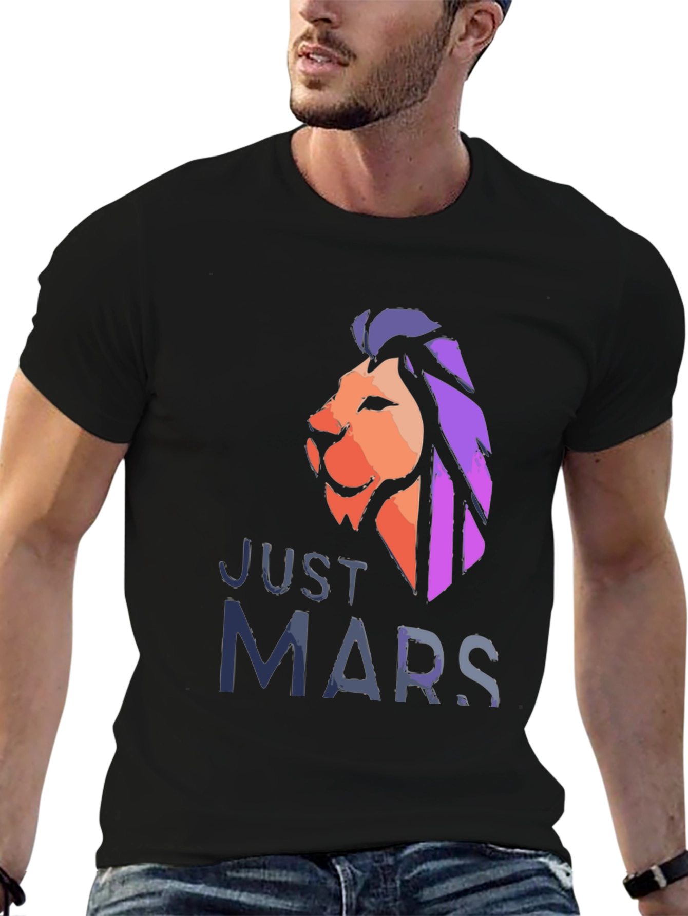 Just Mars Lion Graphic Tee - Black
