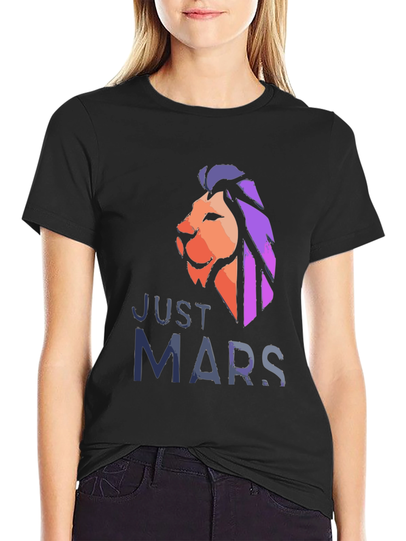Just Mars Lion Graphic Tee - Black