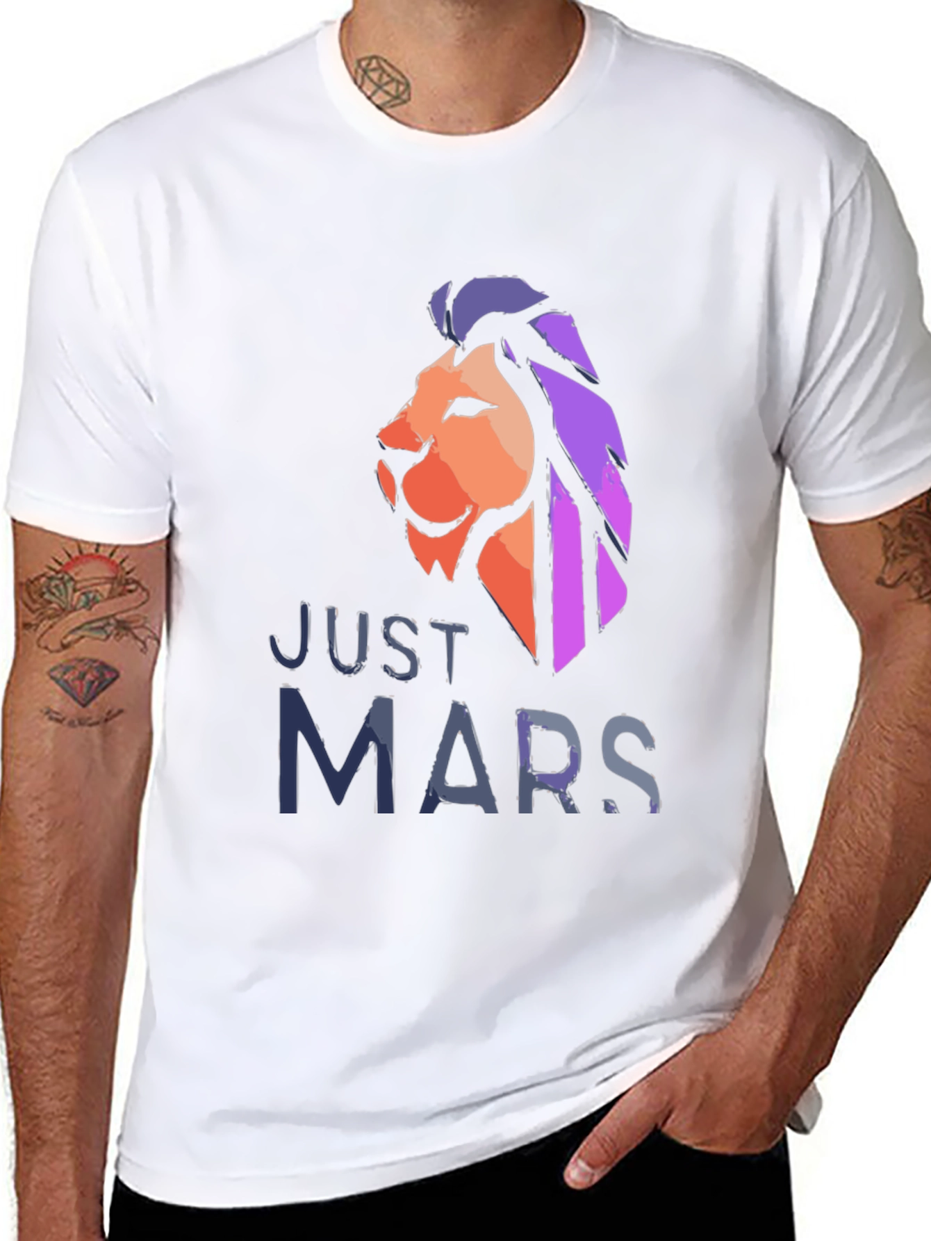 Just Mars Lion Graphic Tee - Black