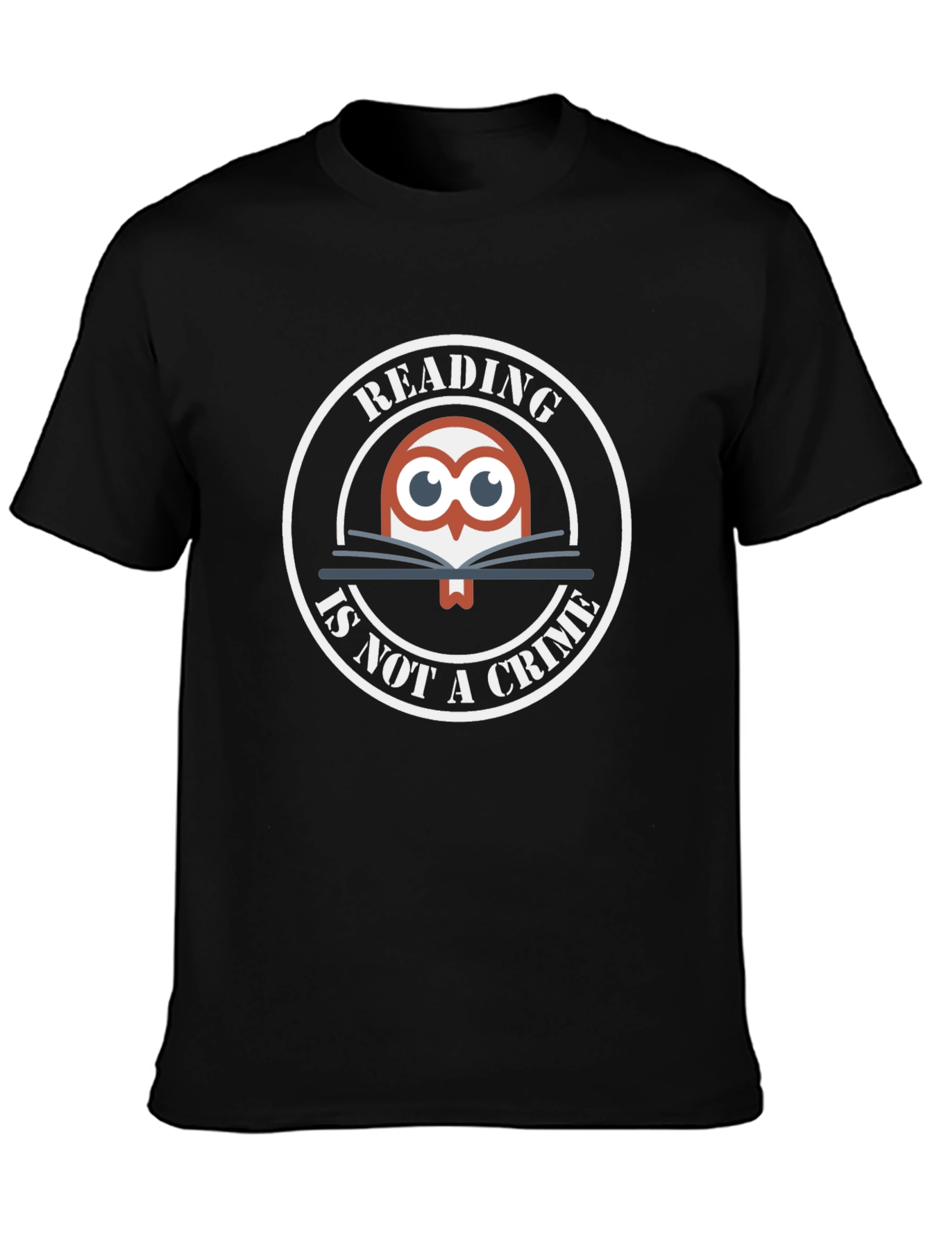Reading Is Not A Crime Owl Graphic T-Shirt
