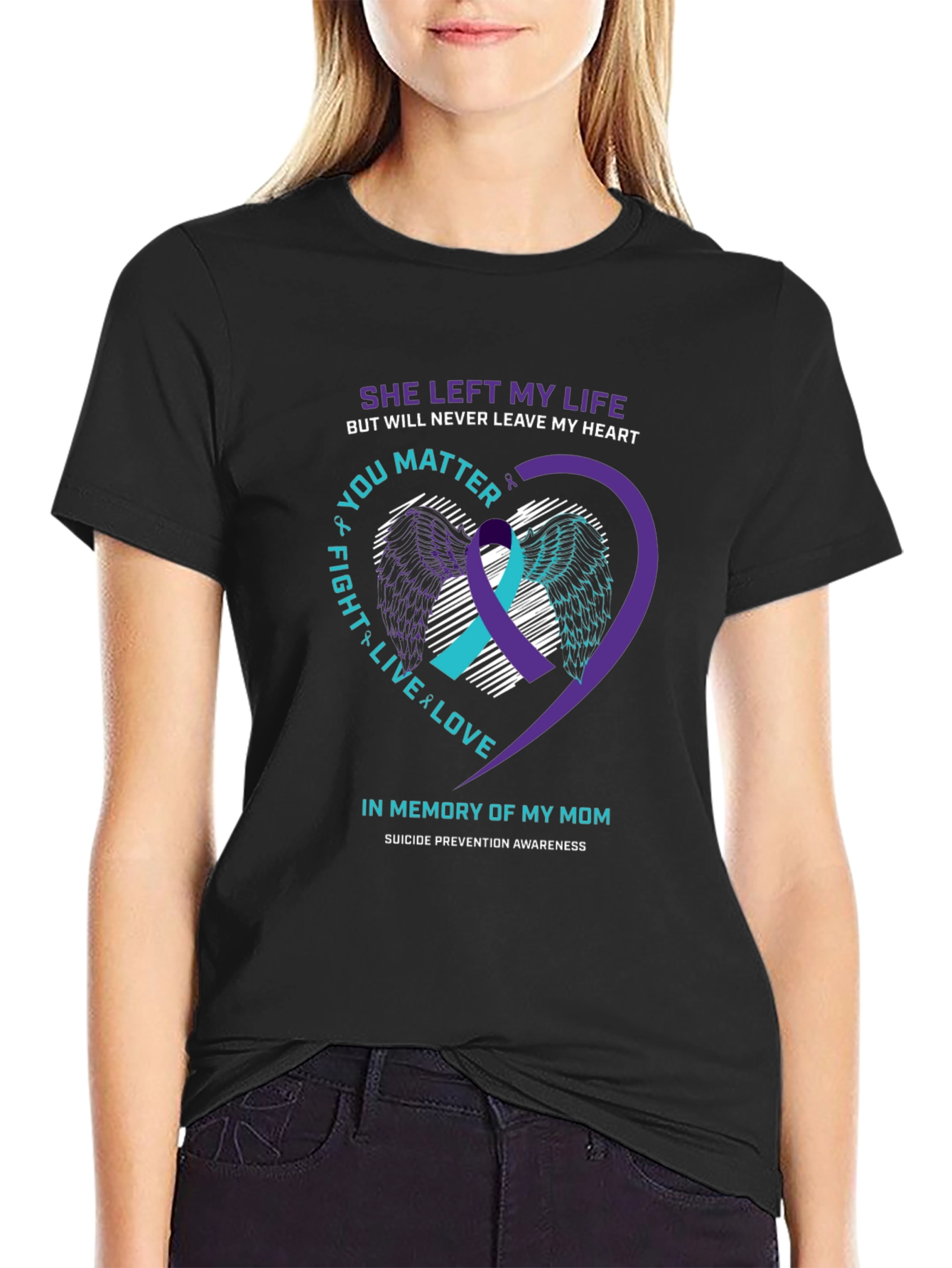 Suicide Awareness Heart Wings T-Shirt