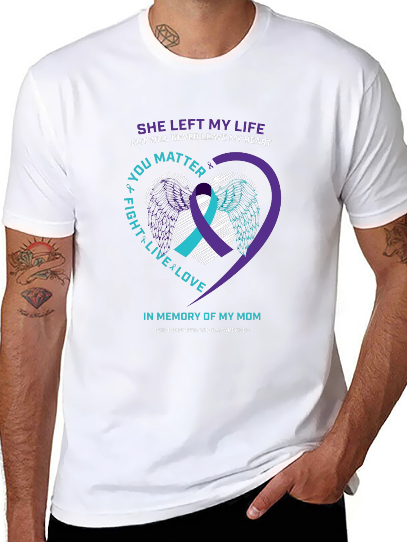Suicide Awareness Heart Wings T-Shirt