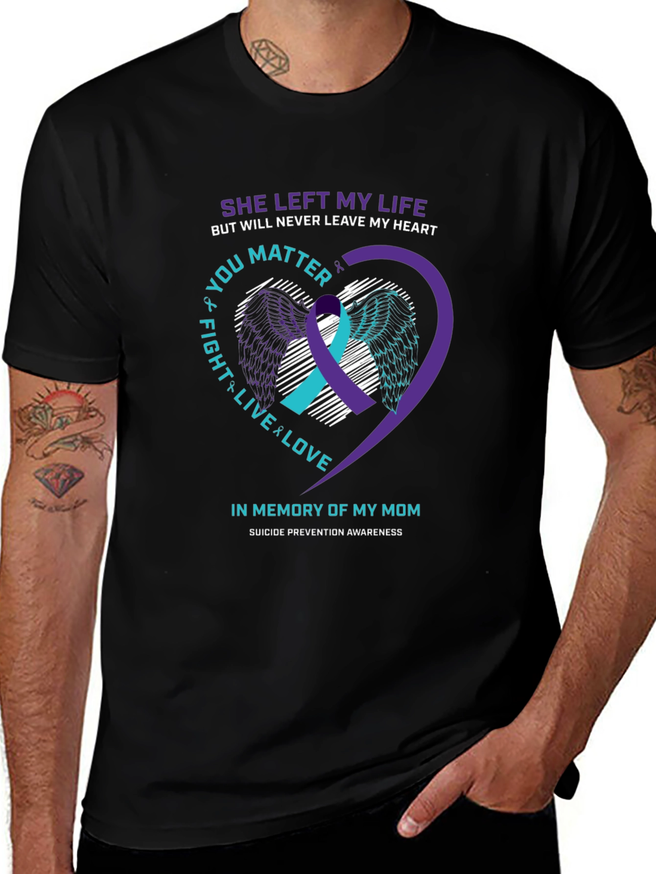 Suicide Awareness Heart Wings T-Shirt