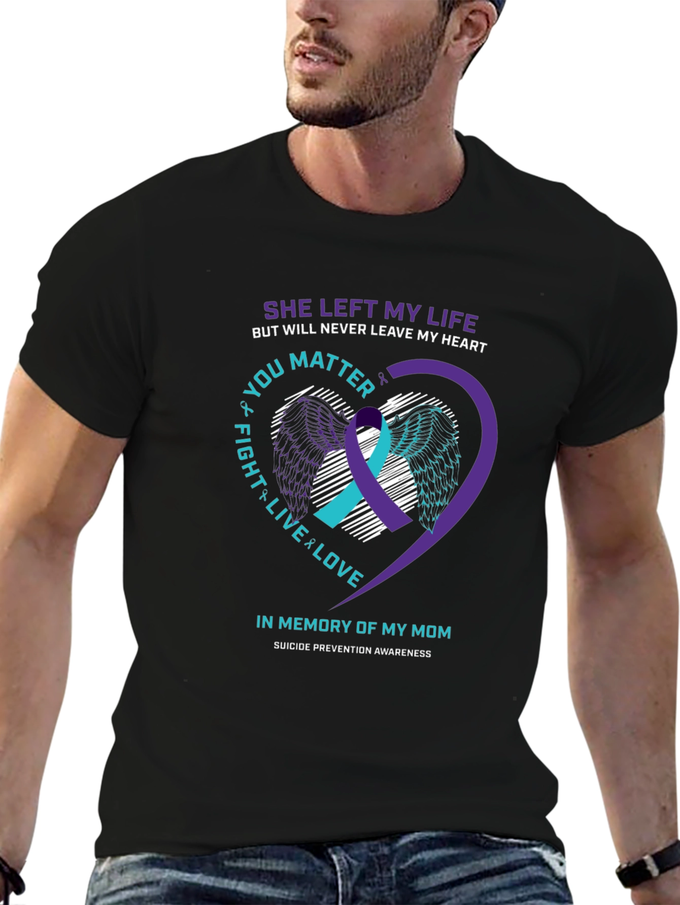 Suicide Awareness Heart Wings T-Shirt