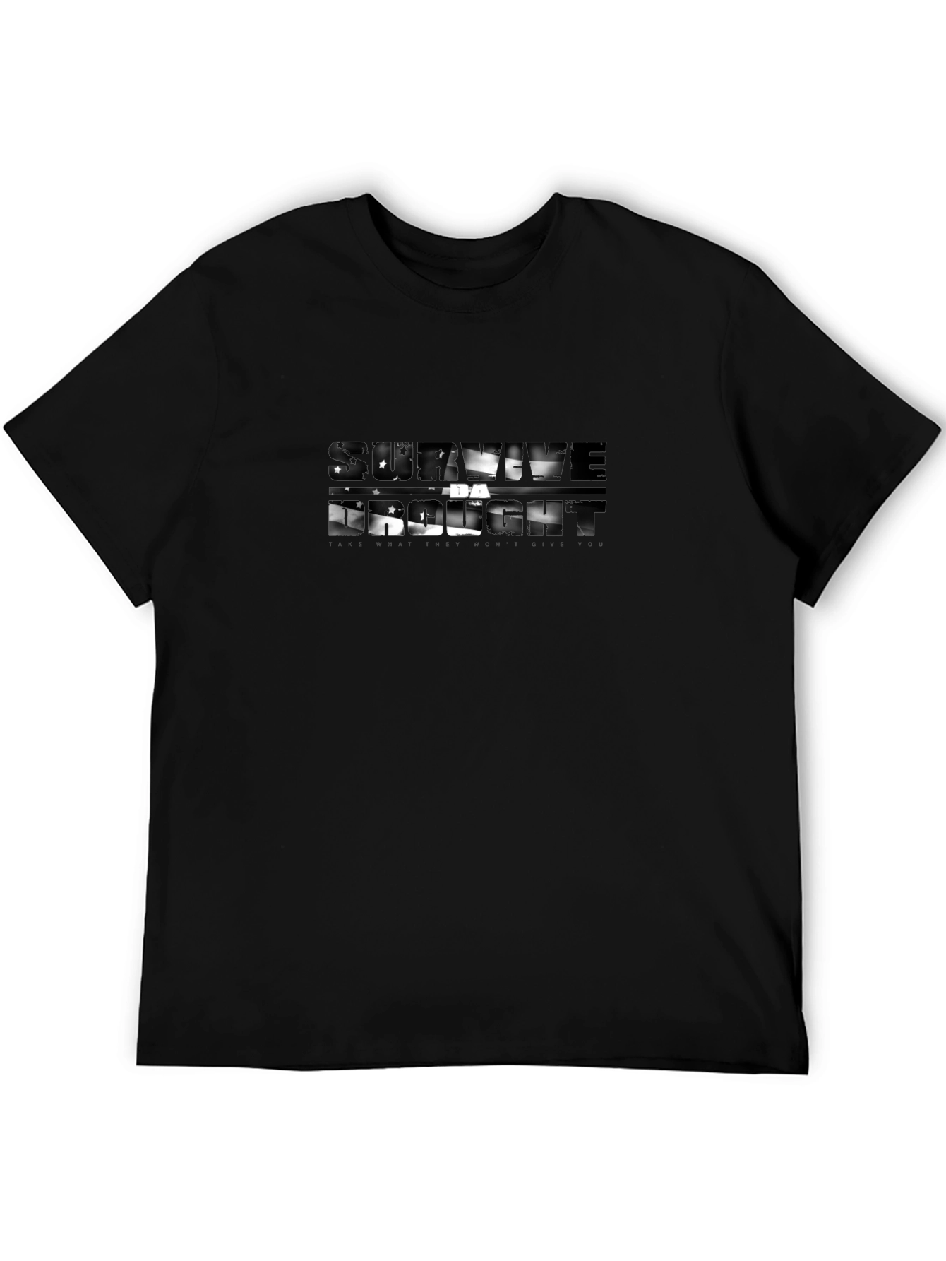 Patriotic Graphic Print Mens Black T-Shirt