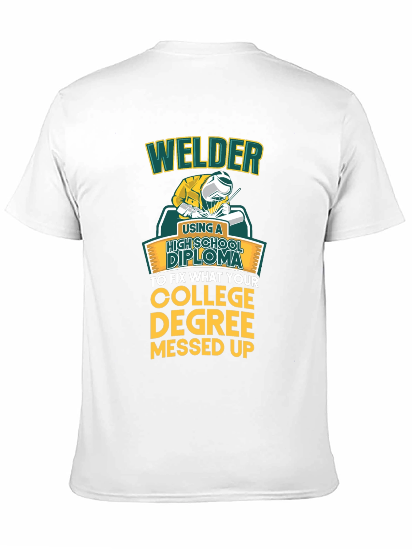 Welder High School Diploma Funny Black T-Shirt