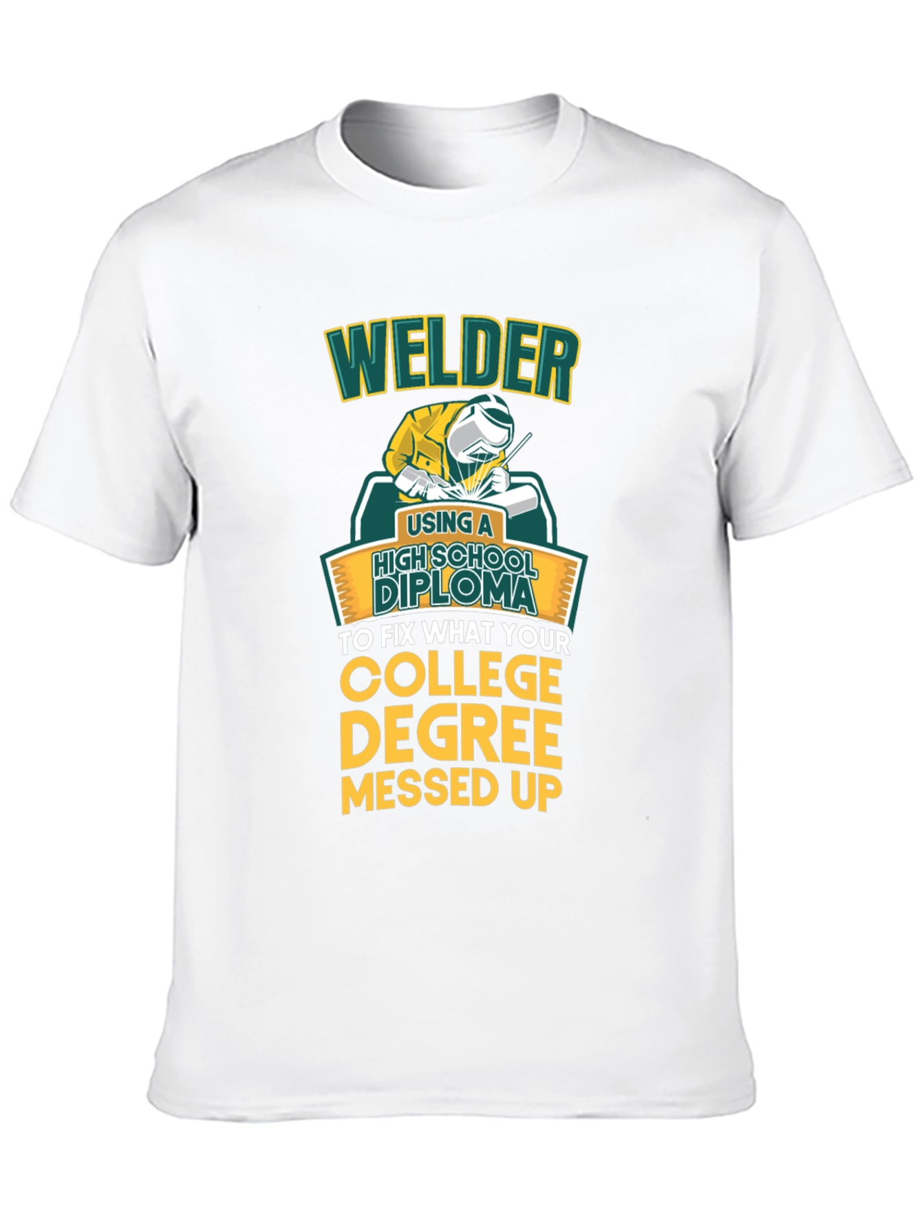 Welder High School Diploma Funny Black T-Shirt