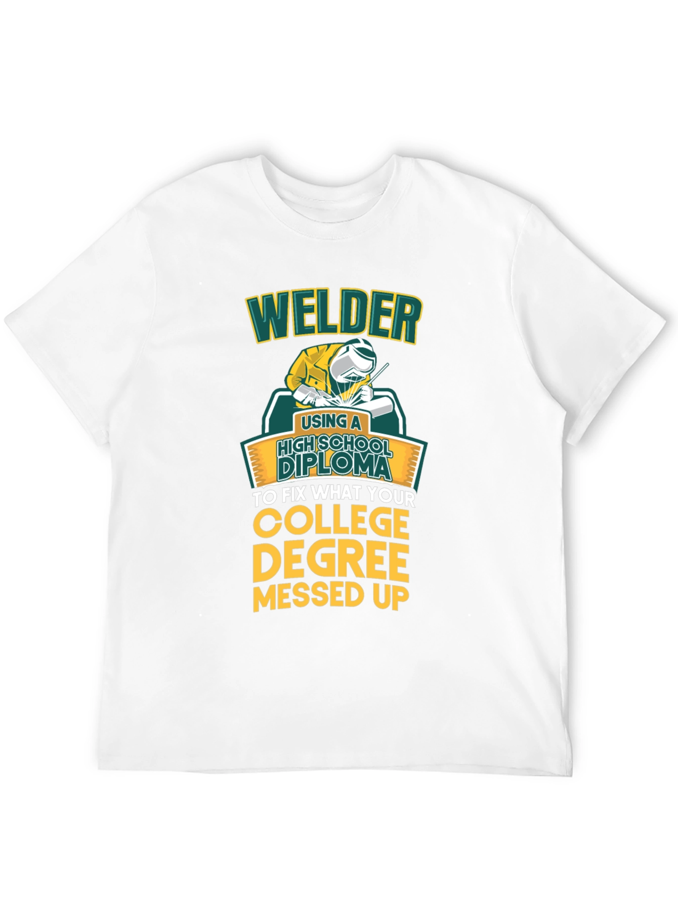 Welder High School Diploma Funny Black T-Shirt