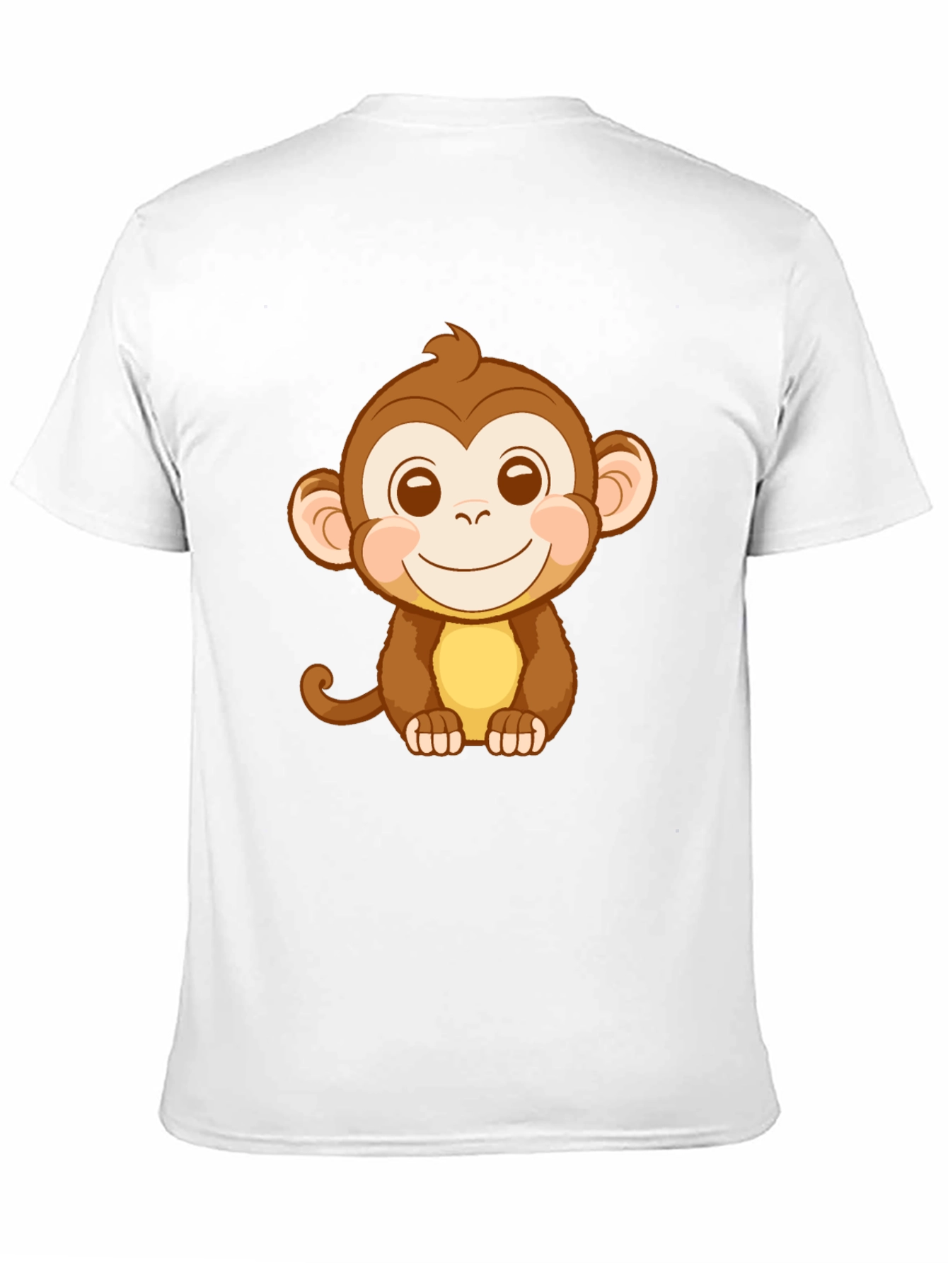 Cute Monkey Graphic Tee - Black