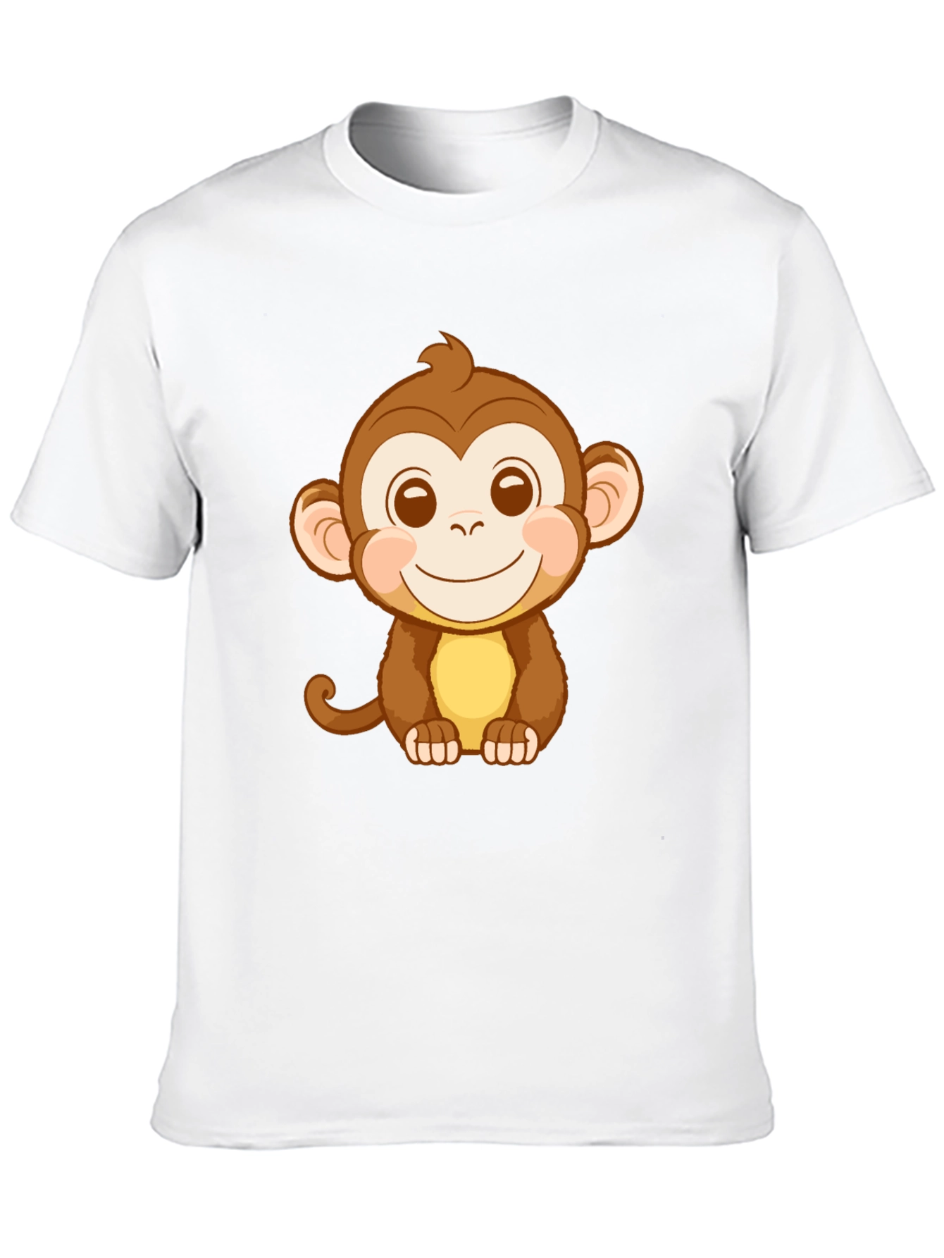 Cute Monkey Graphic Tee - Black