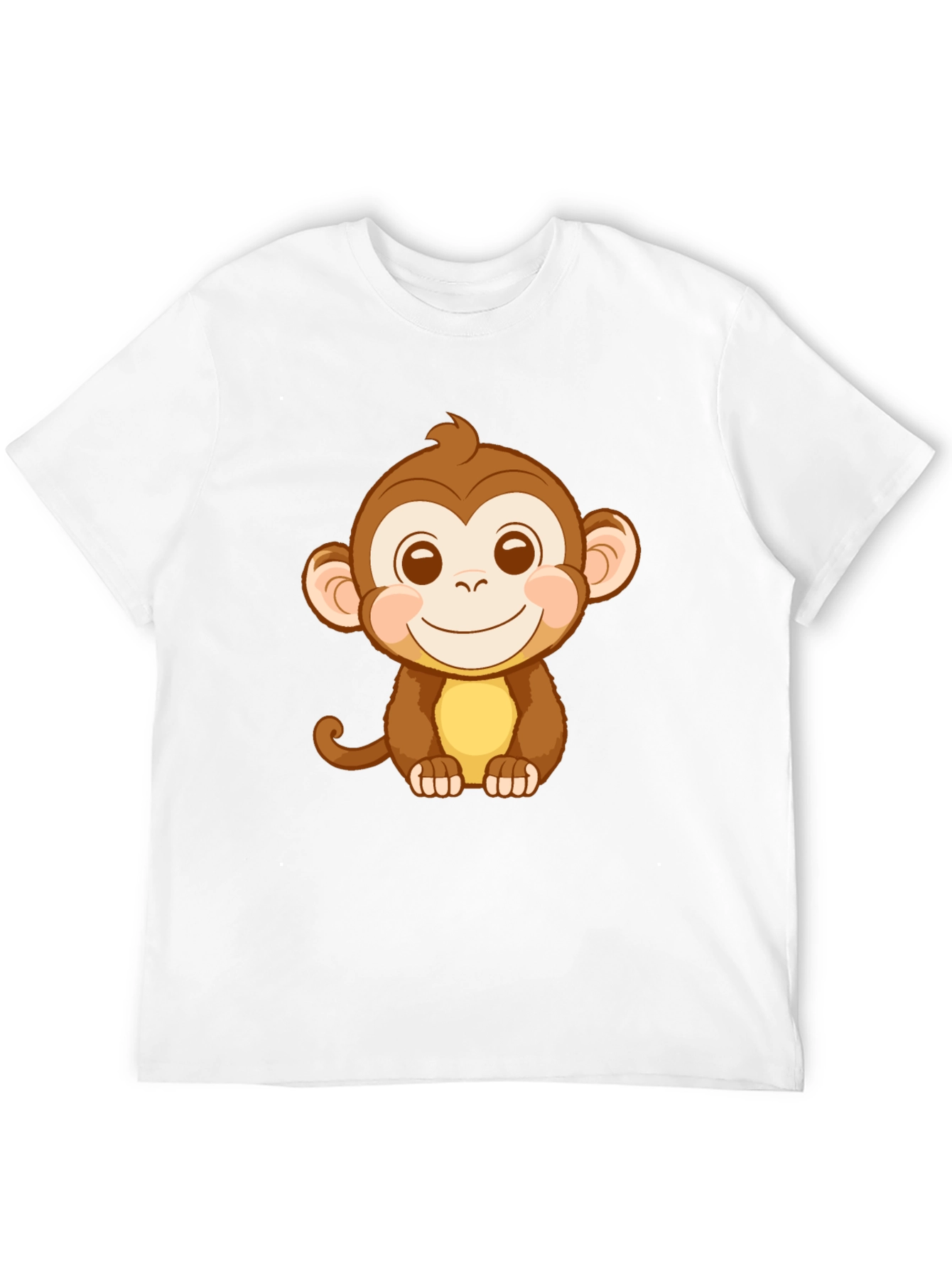 Cute Monkey Graphic Tee - Black