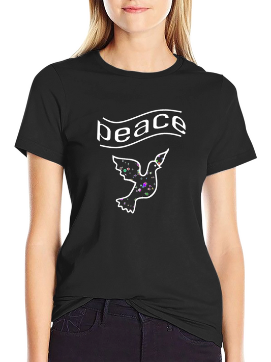 Peace Dove Graphic T-Shirt - Black