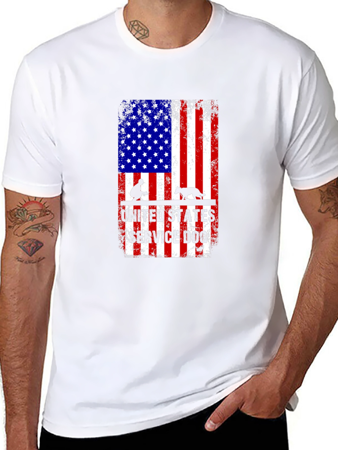 United States Service Dog Flag T-Shirt