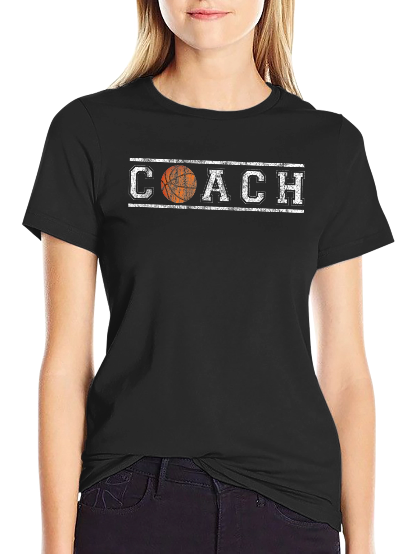 Basketball Coach Graphic T-Shirt - Black
