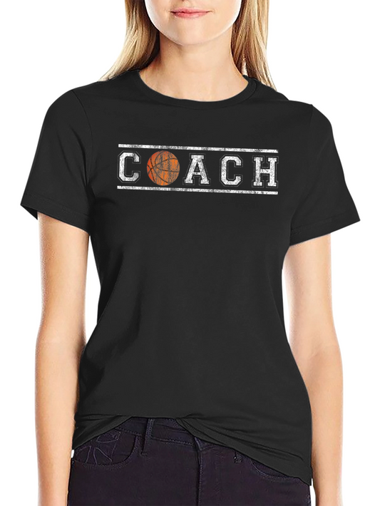Basketball Coach Graphic T-Shirt - Black