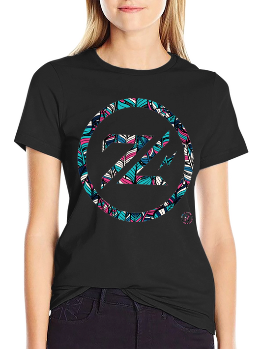 Abstract Feather Z Logo Black Tee