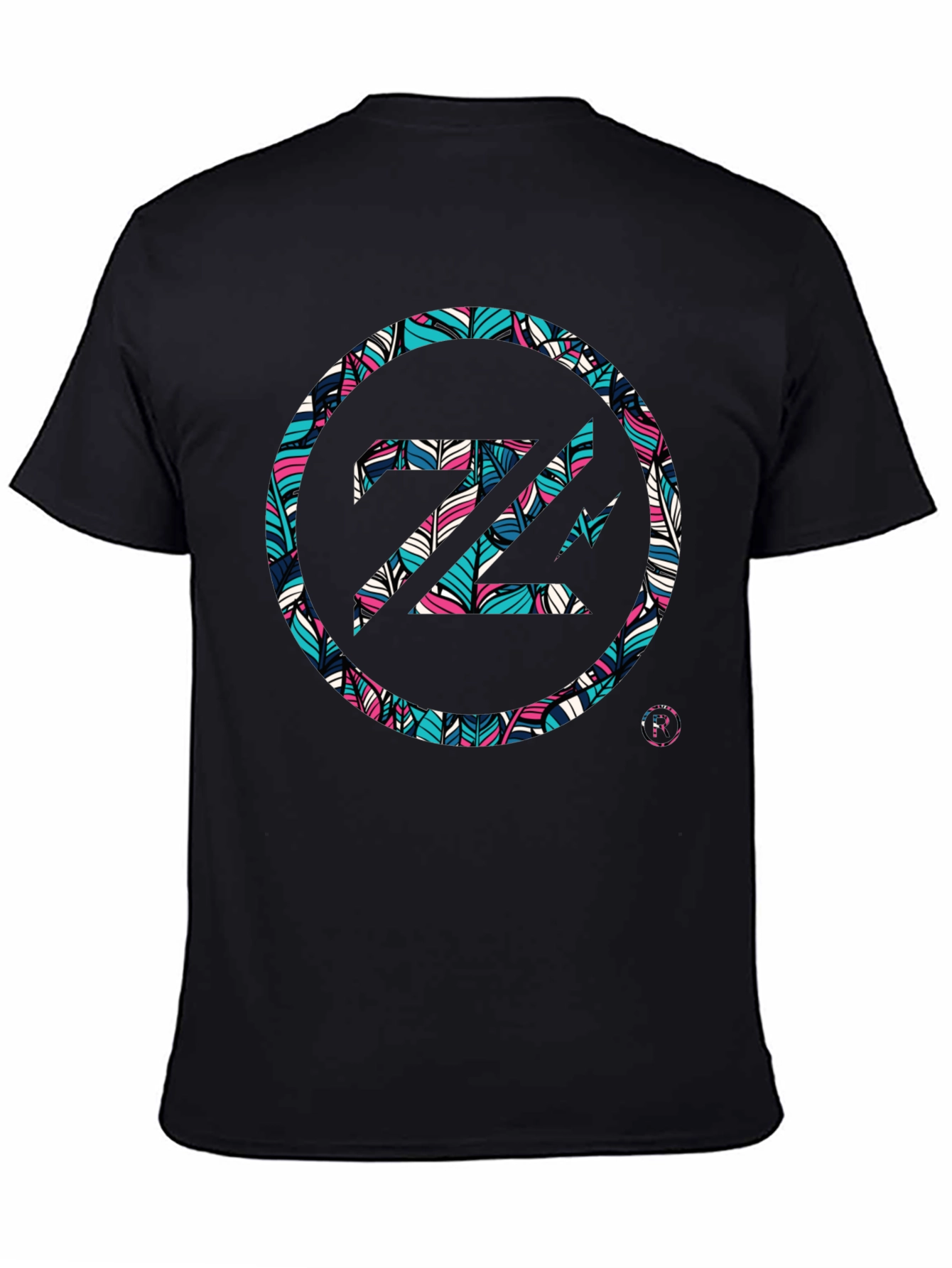 Abstract Feather Z Logo Black Tee