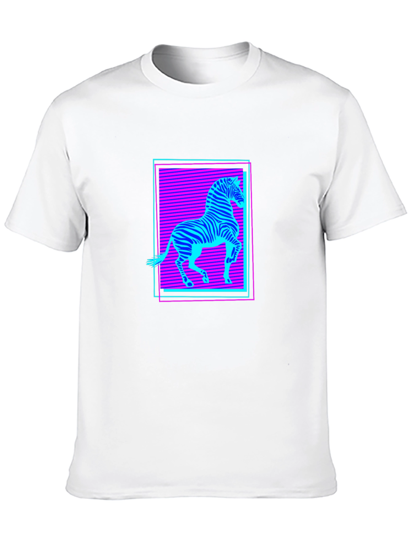 Zebra Neon Retro Graphic T-Shirt