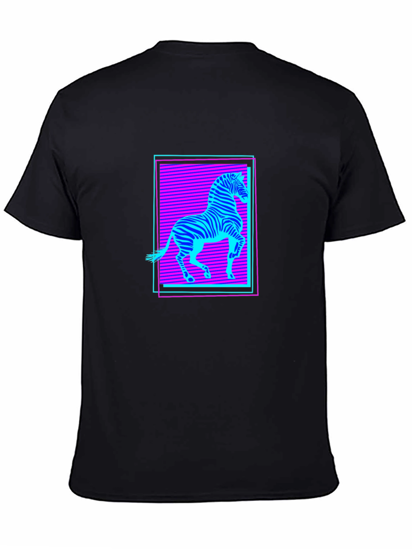 Zebra Neon Retro Graphic T-Shirt