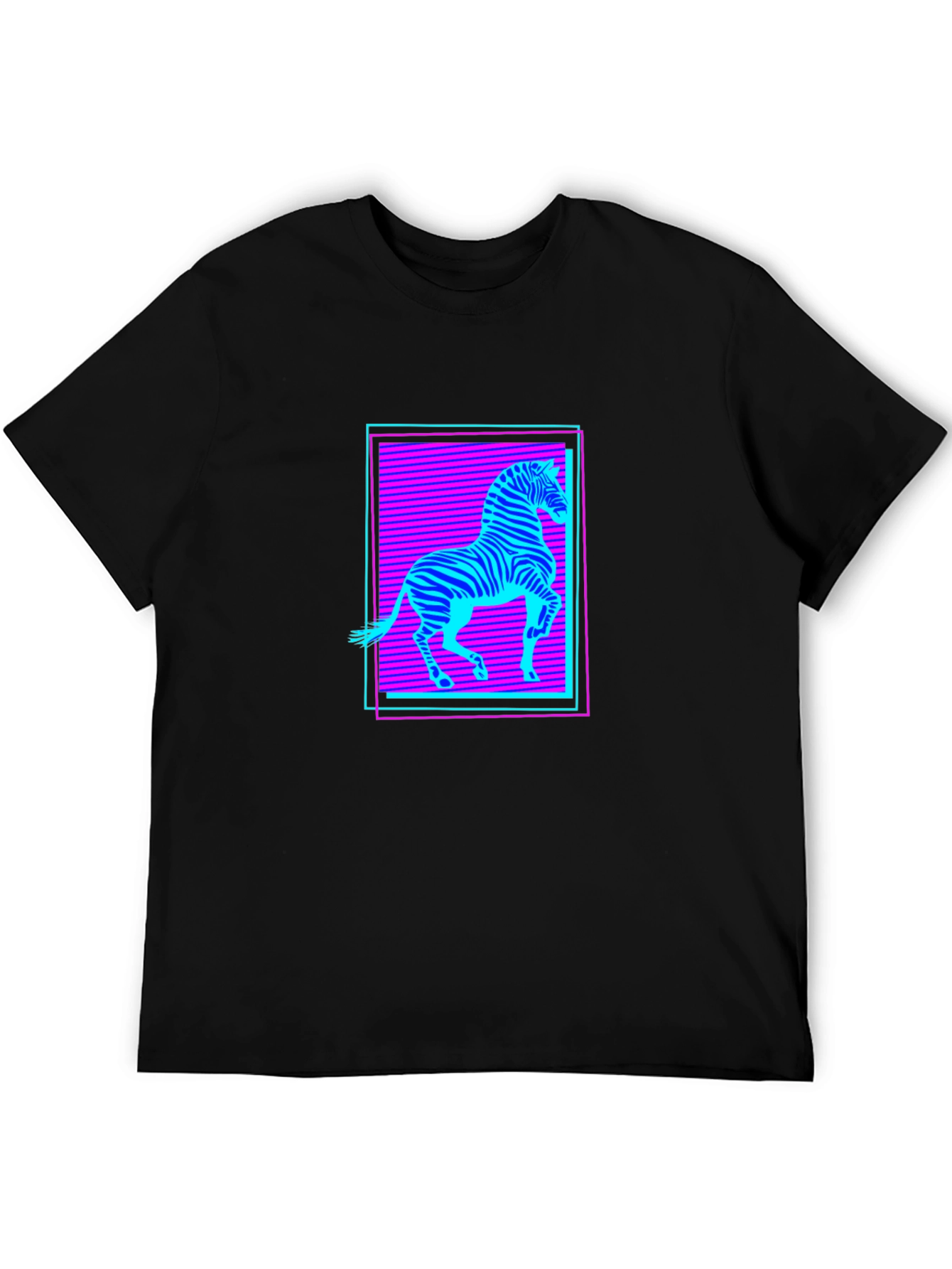 Zebra Neon Retro Graphic T-Shirt