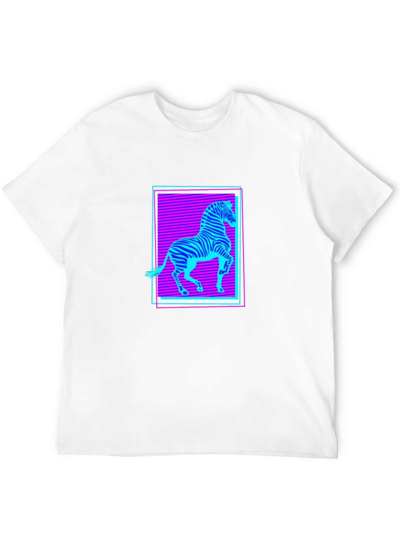 Zebra Neon Retro Graphic T-Shirt
