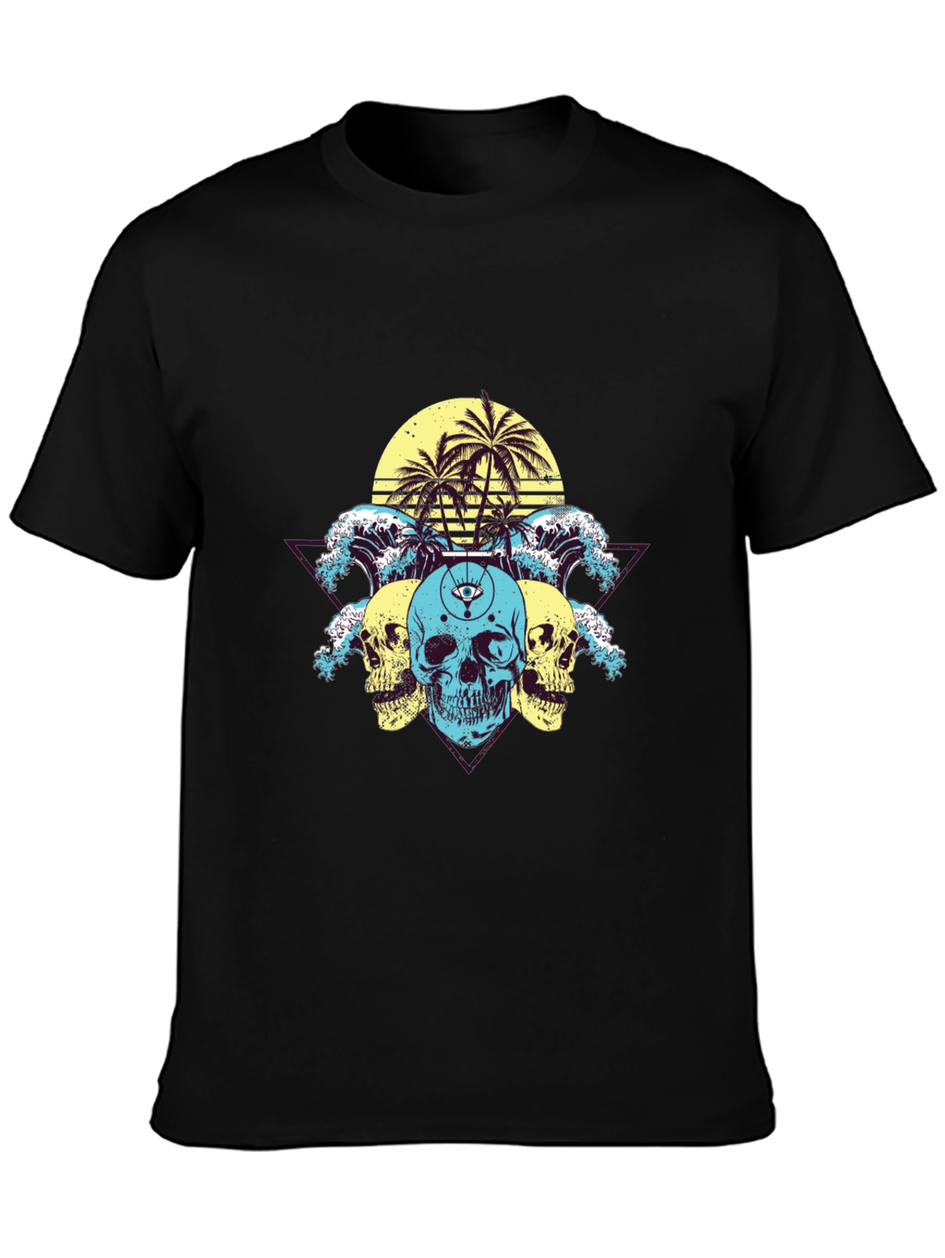 Skull Wave Graphic Tee - Summer Vibes