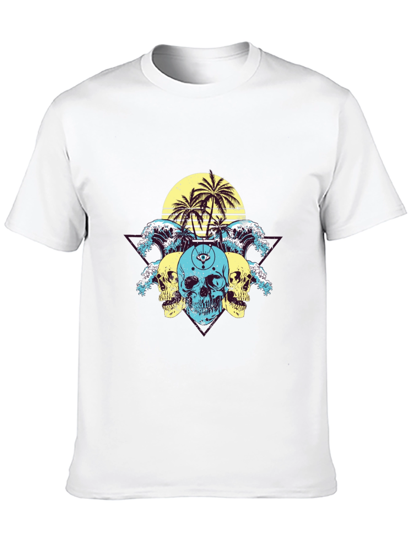 Skull Wave Graphic Tee - Summer Vibes