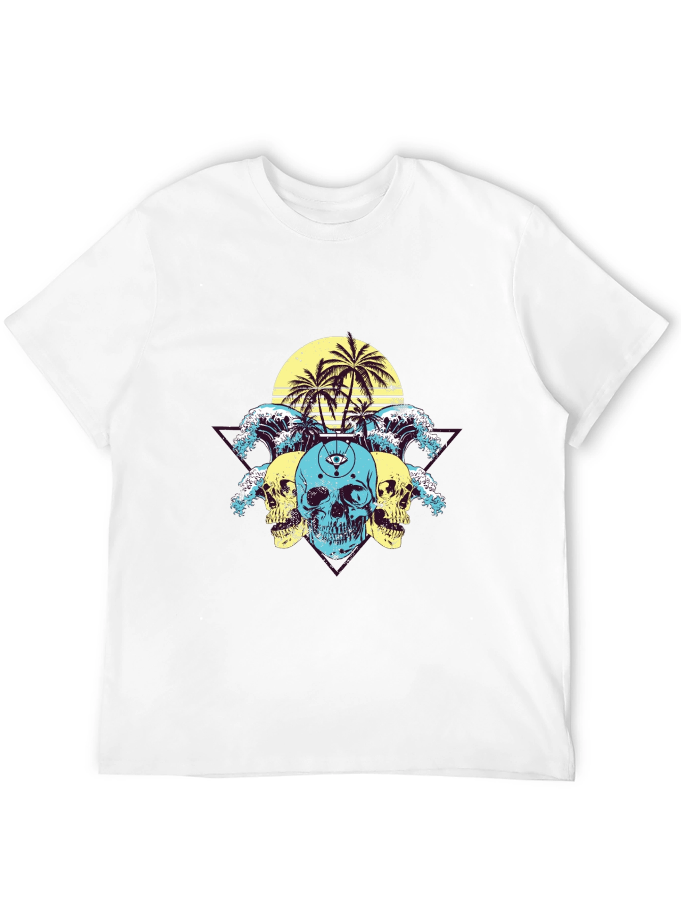 Skull Wave Graphic Tee - Summer Vibes