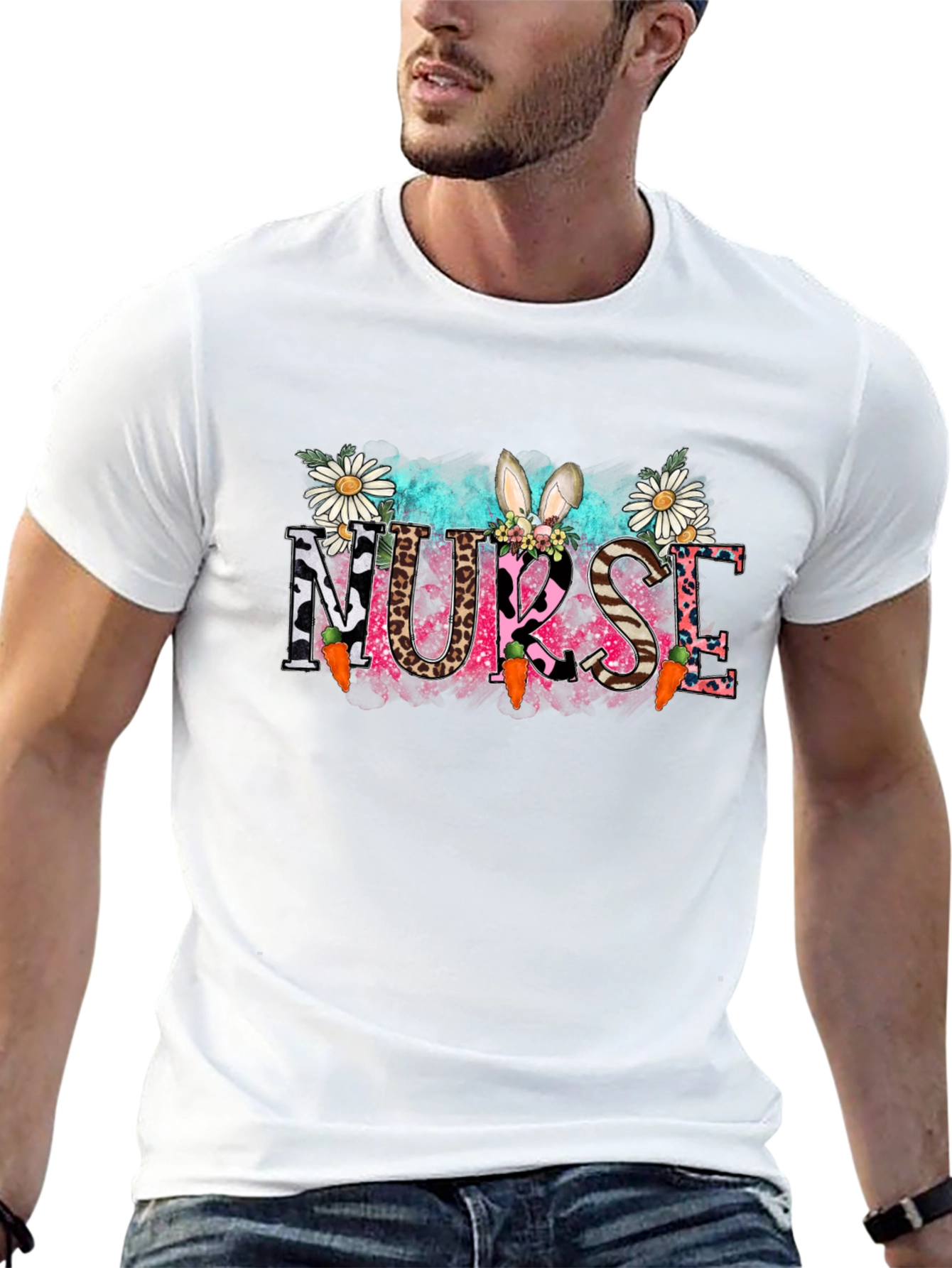 Nurse Easter Bunny Graphic T-Shirt