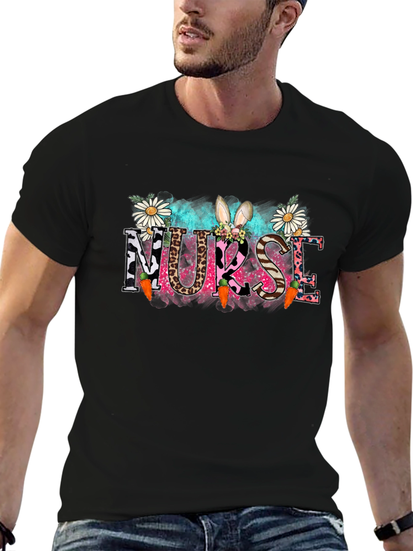 Nurse Easter Bunny Graphic T-Shirt
