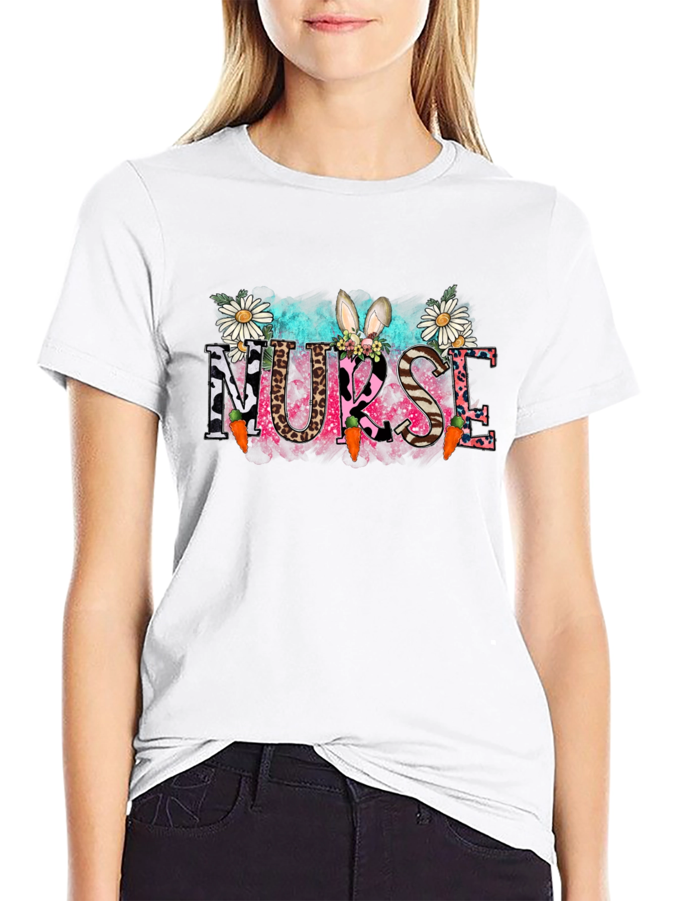 Nurse Easter Bunny Graphic T-Shirt