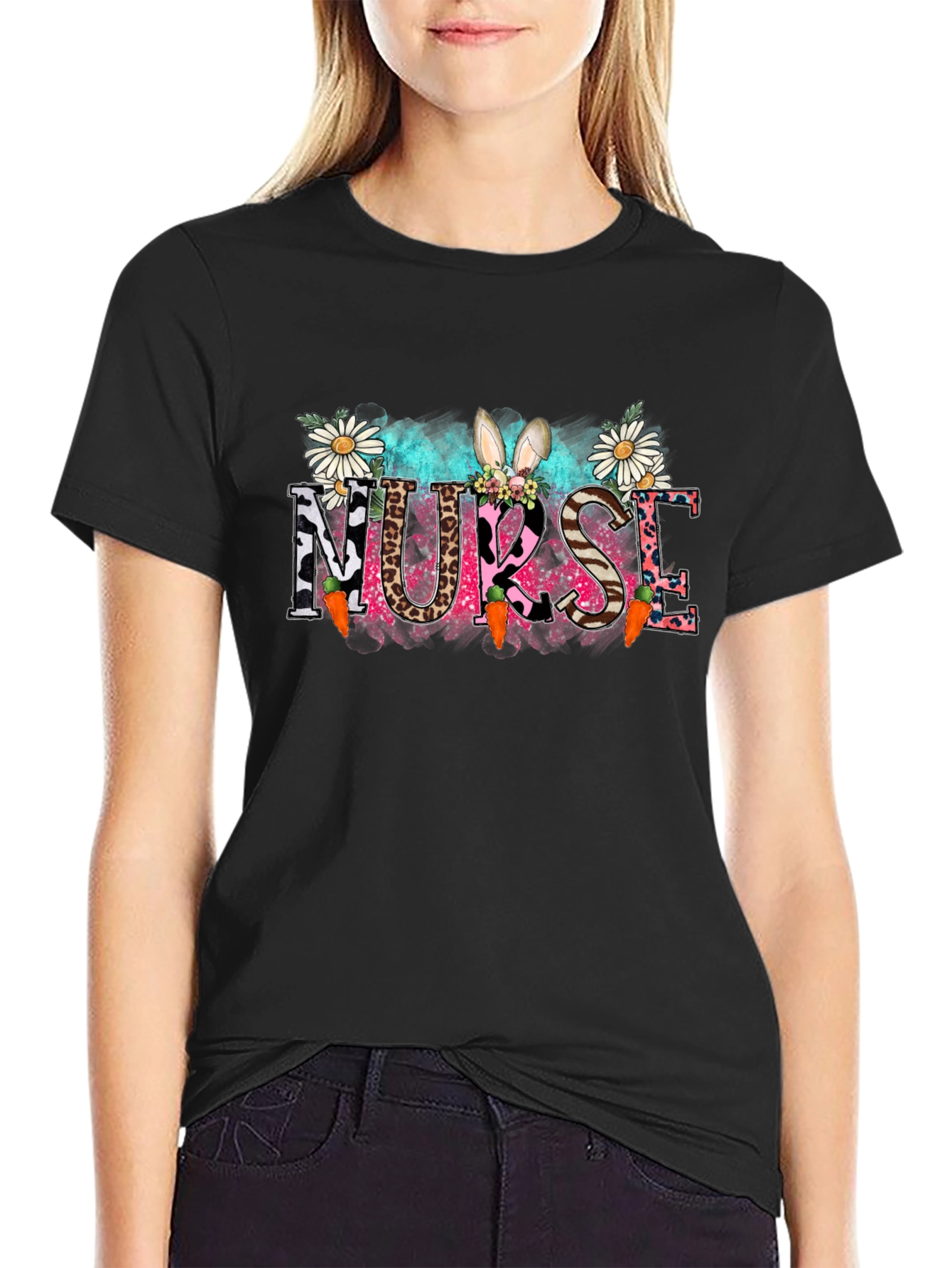 Nurse Easter Bunny Graphic T-Shirt