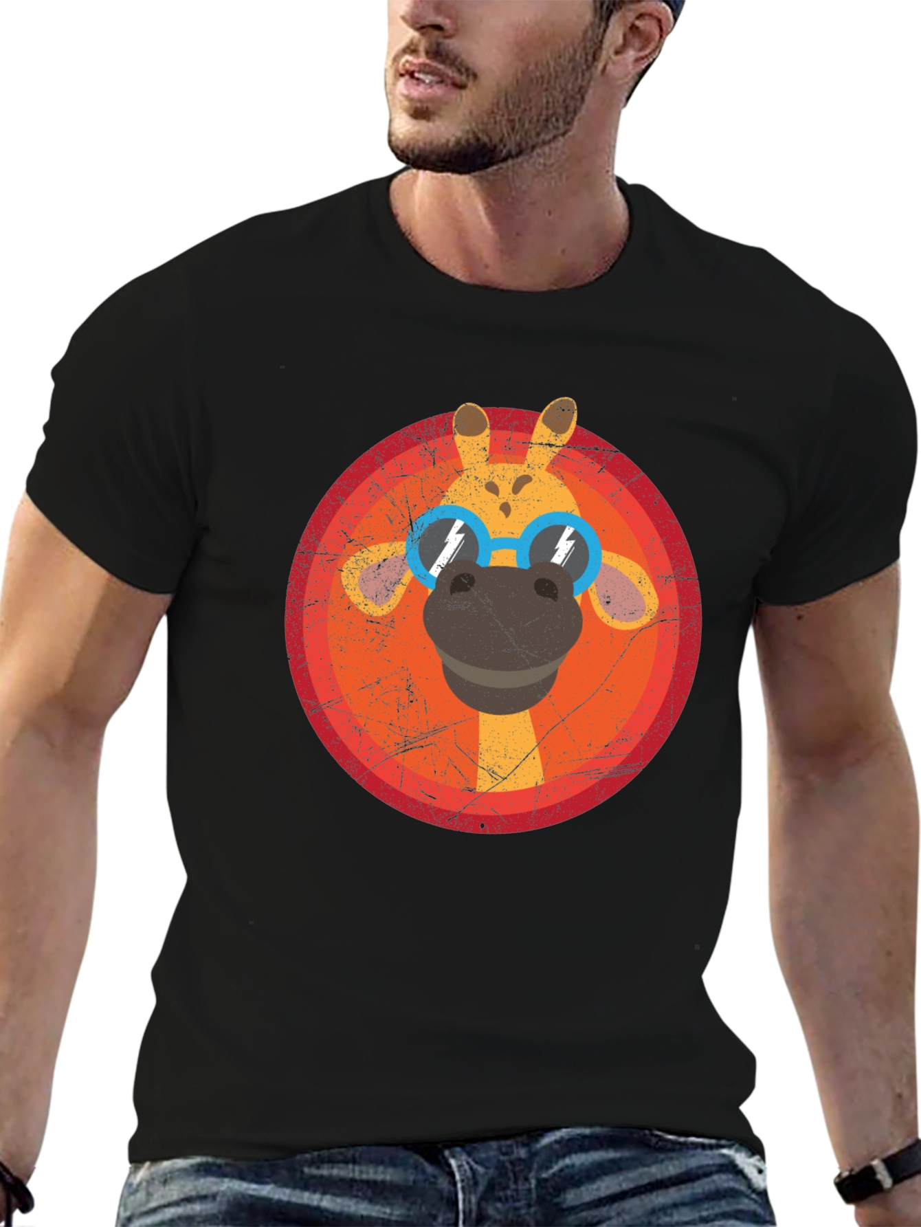 Cool Giraffe Graphic Tee - Unisex Black T-Shirt