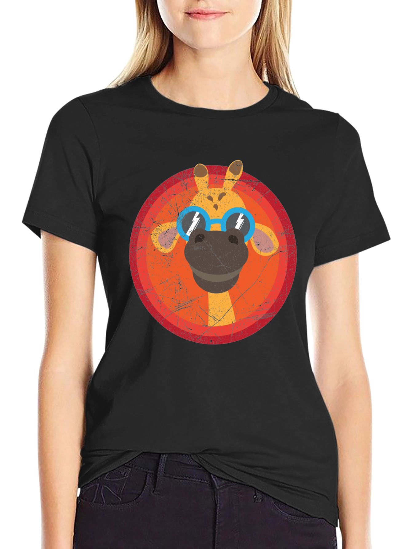 Cool Giraffe Graphic Tee - Unisex Black T-Shirt