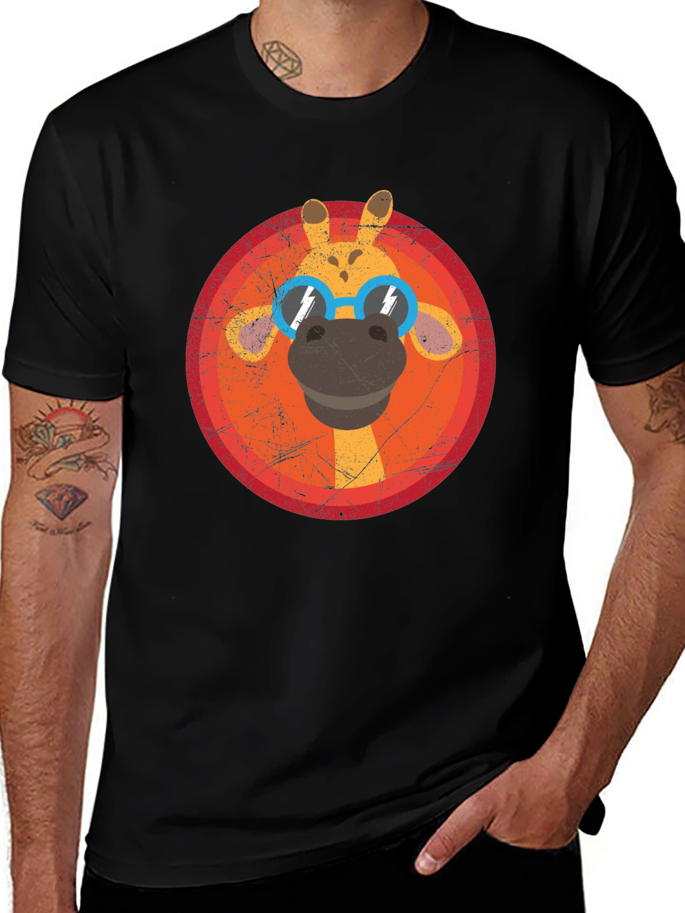 Cool Giraffe Graphic Tee - Unisex Black T-Shirt