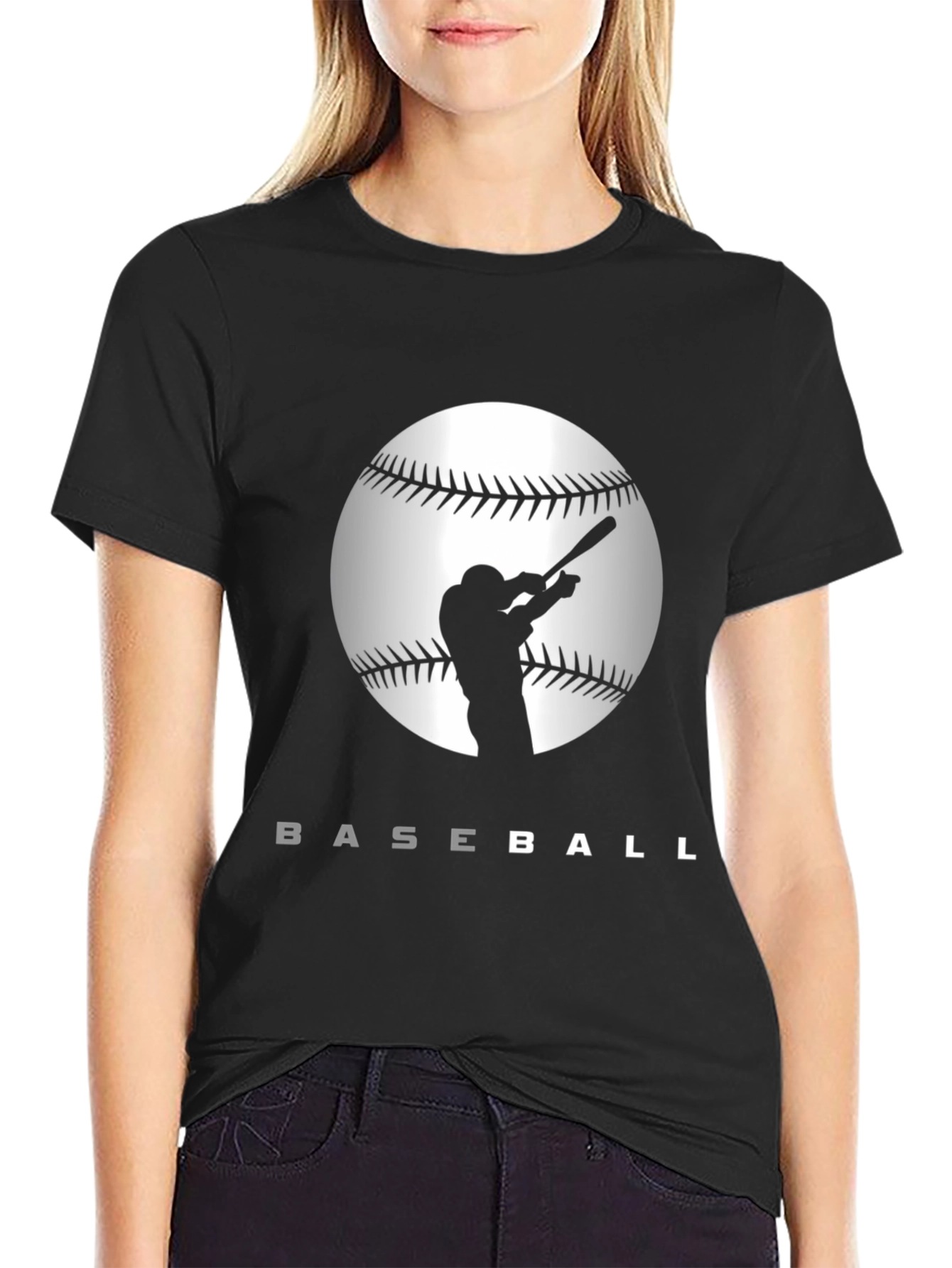 Baseball Silhouette Graphic T-Shirt