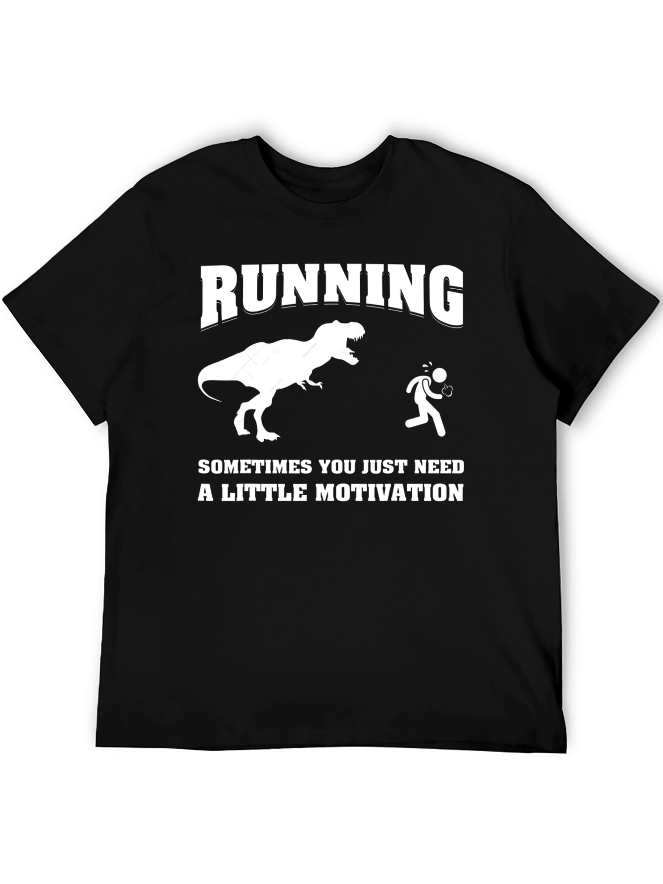 Running Motivation T-Shirt Dinosaur Chase Funny Tee