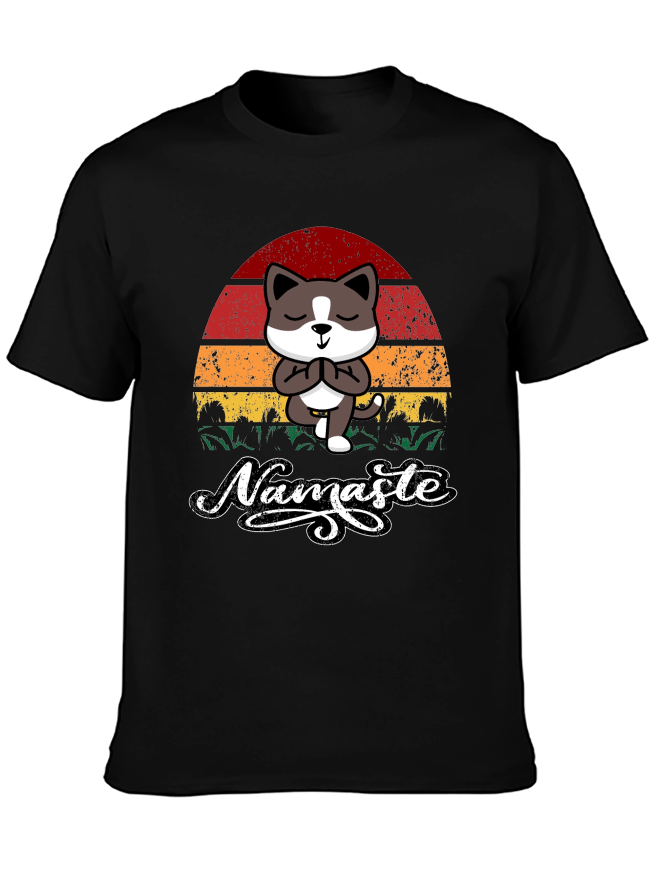 Namaste Cat T-Shirt - Yoga Kitten Tee