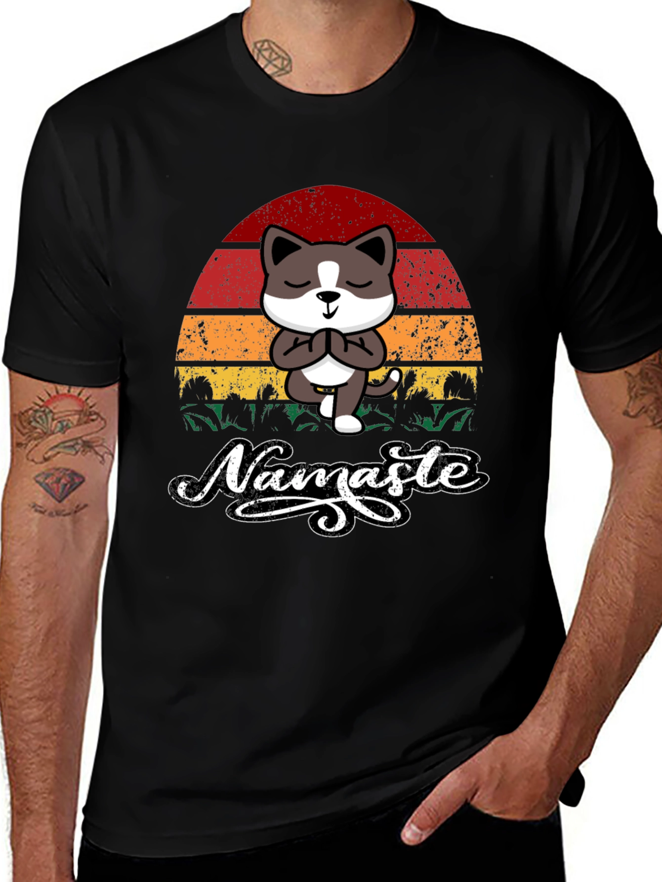 Namaste Cat T-Shirt - Yoga Kitten Tee