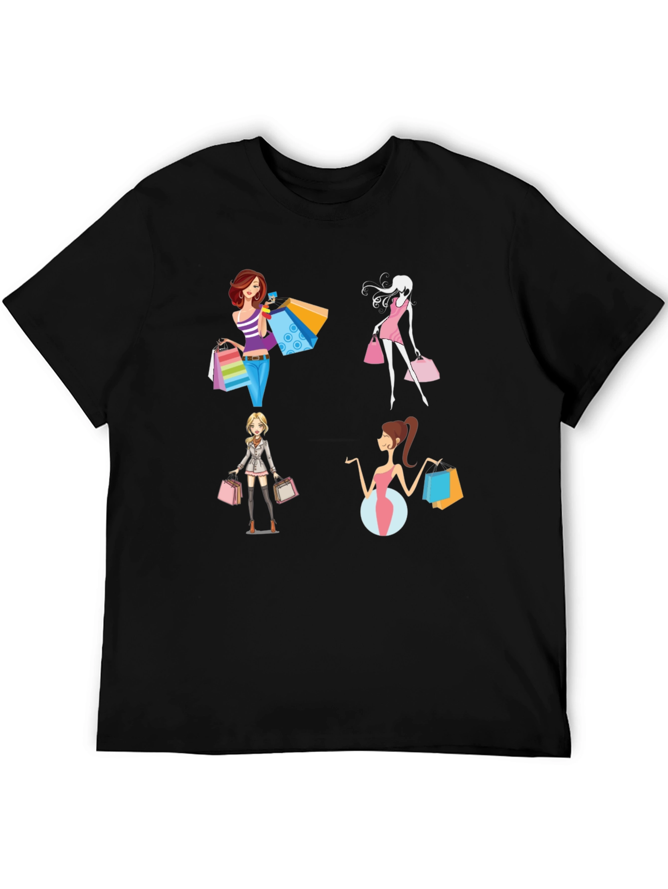 Stylish Women Shopping T-Shirt