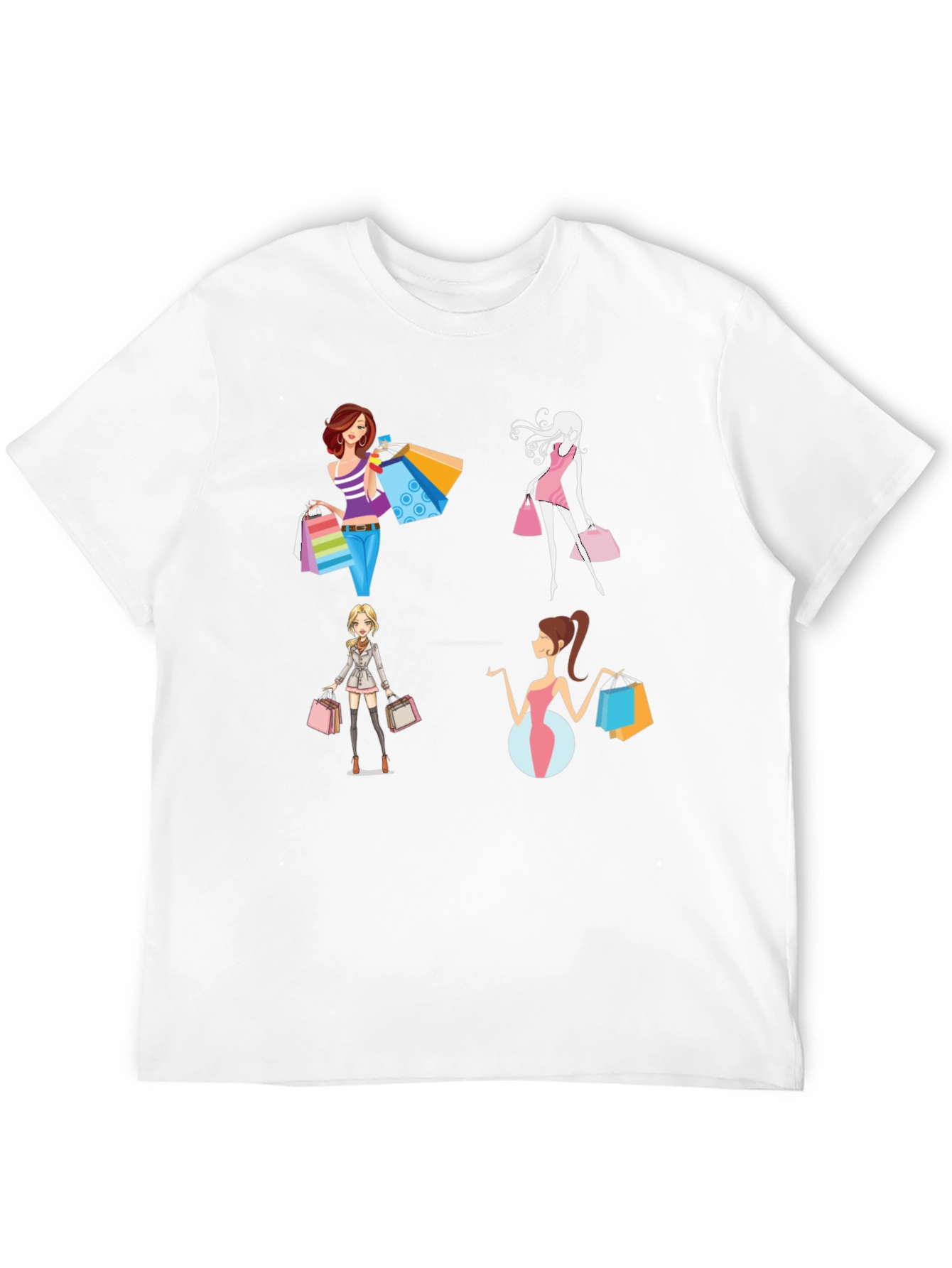 Stylish Women Shopping T-Shirt