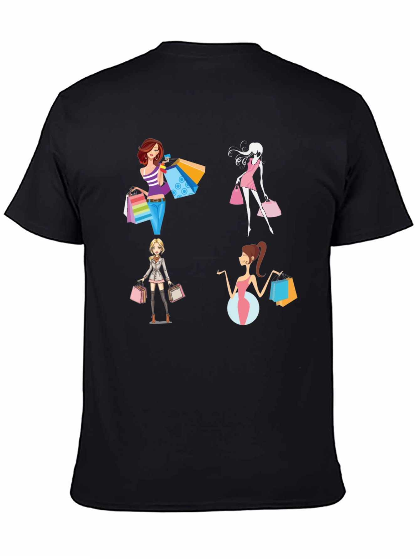 Stylish Women Shopping T-Shirt