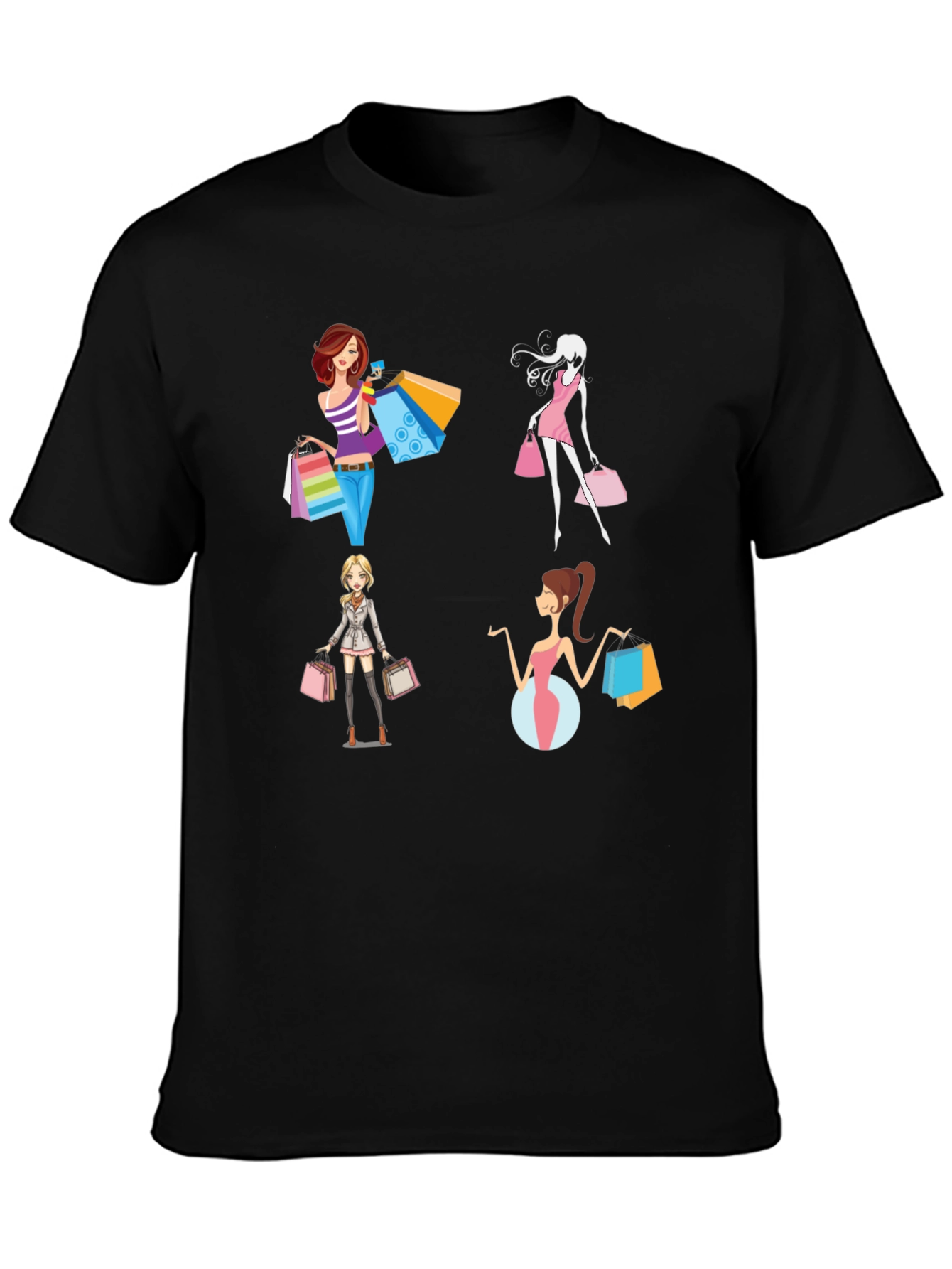 Stylish Women Shopping T-Shirt