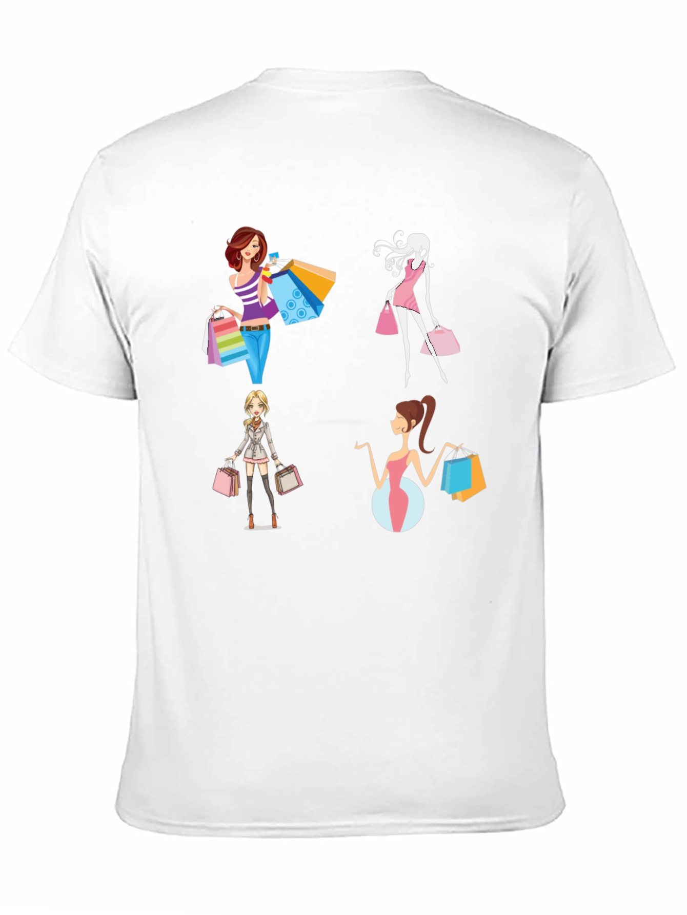 Stylish Women Shopping T-Shirt